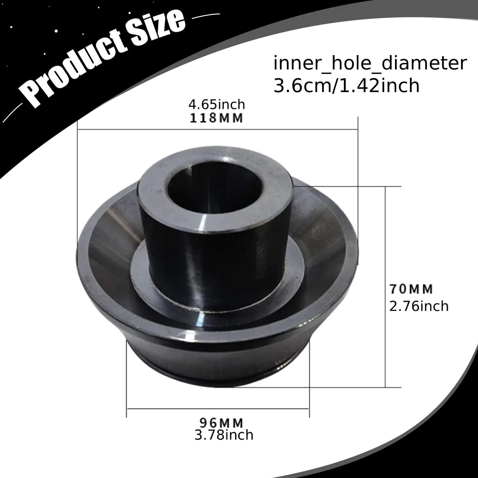 Milageto Cono equilibradora ruedas, componente doble pinza, pieza automóvil, reparación neumáticos, mantenimiento taller, máquina, 36mm