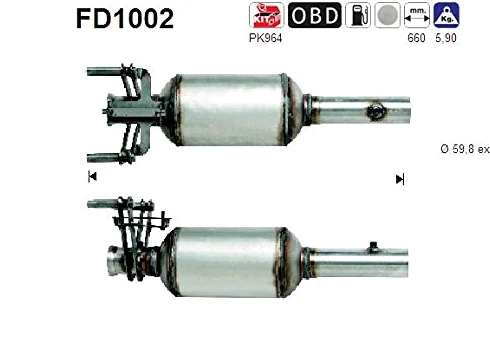 as fd1002 hollín filtro de partículas