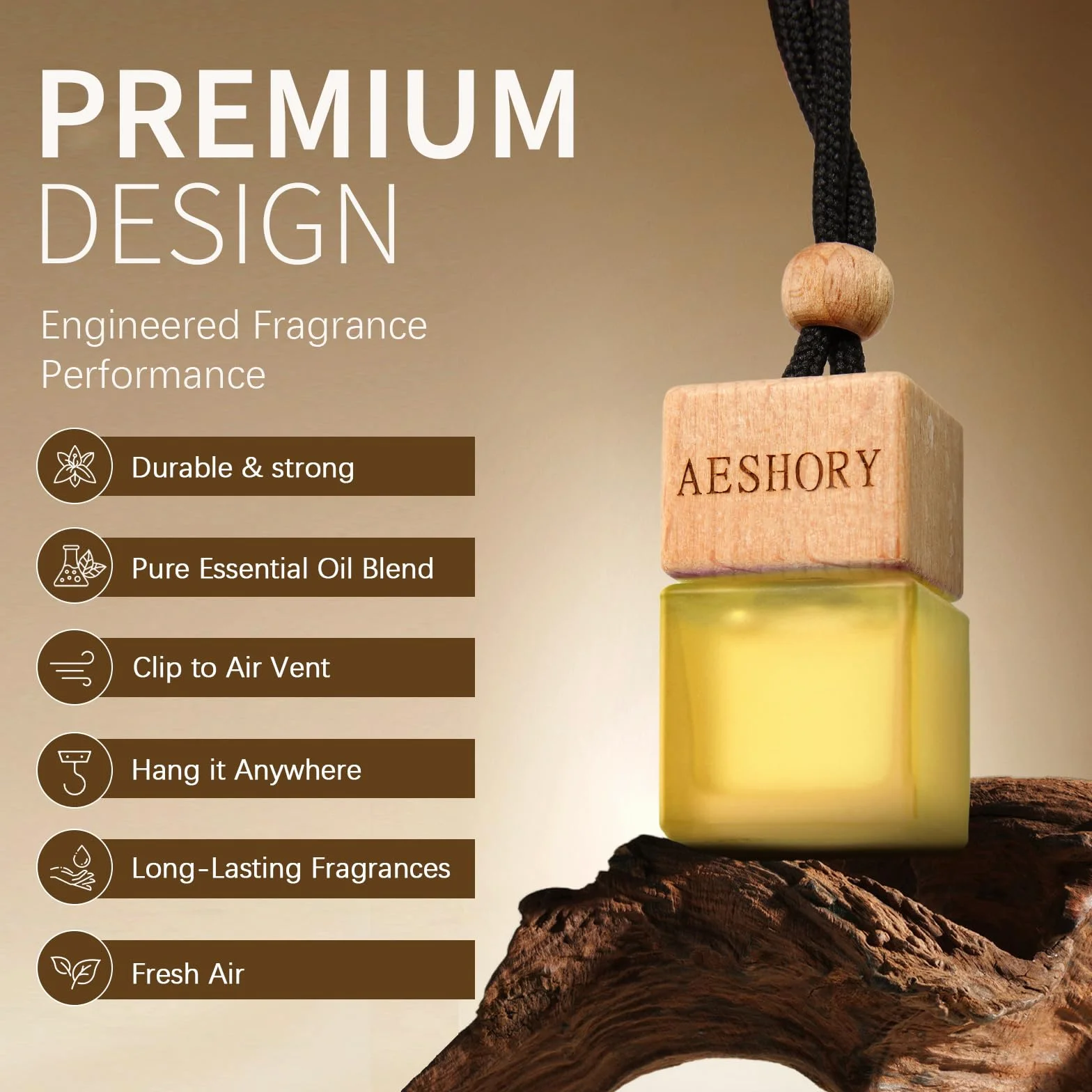 AESHORY Ambientador Coche Hotel 3 X 8ml, Aceites Esenciales Naturales Colgante para Automóvil, Ambientadores Coche con Absorbe Olores de Popular para Hoteles - Hotel Ritz Carlton, Baccarat, Westin