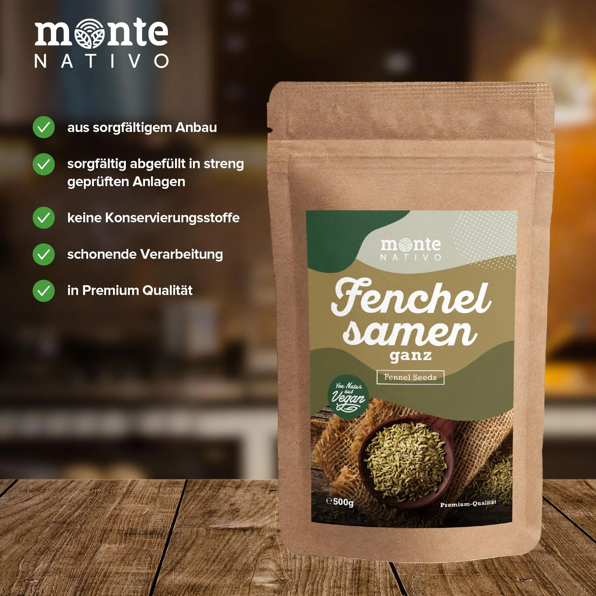Semillas de Hinojo Monte Nativo 500g - Especias secas para Té y Cocina