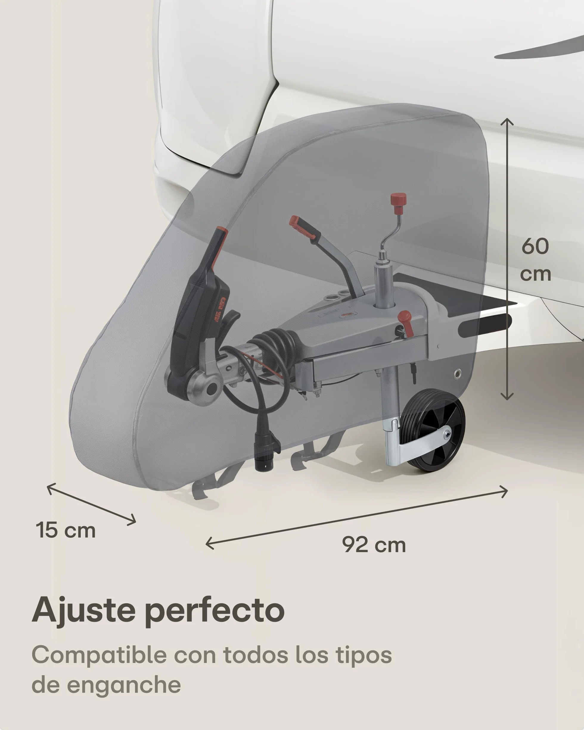 Praknu Funda Lanza Caravana Impermeable – Extra Gruesa – Protección Resistente Todo Clima – PVC Impermeable y Resistente a los Rayos UV