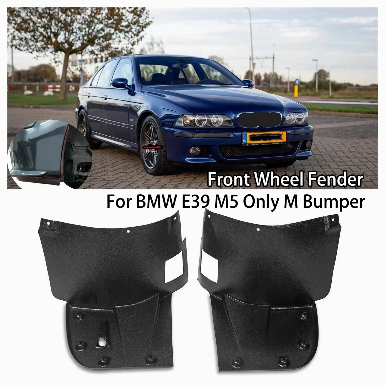 Compatible con BMW E39 M5 M 1996-2004. Guardabarros, paneles de protección contra salpicaduras, molduras, guardabarros de rueda.