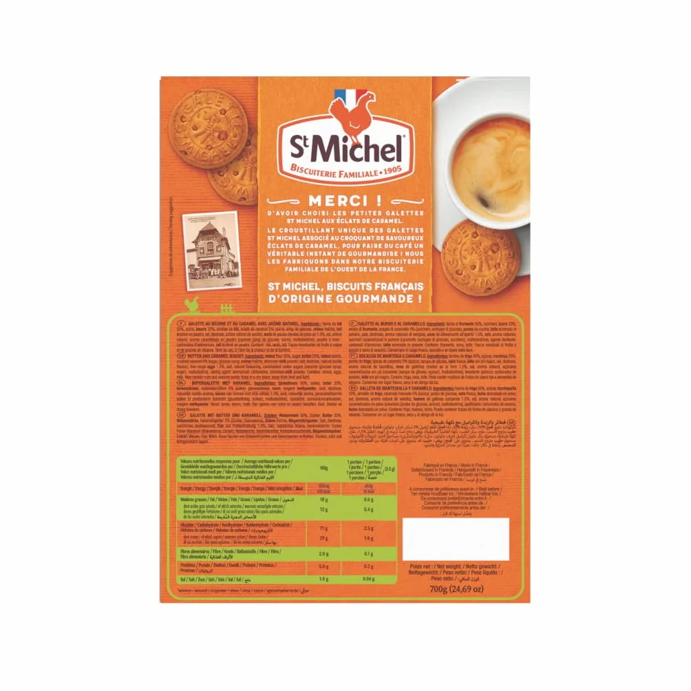 St Michel Distribuidor de Galletas Pequeñas con Trocitos de Caramelo 200 Galletas en Bolsa Fresca