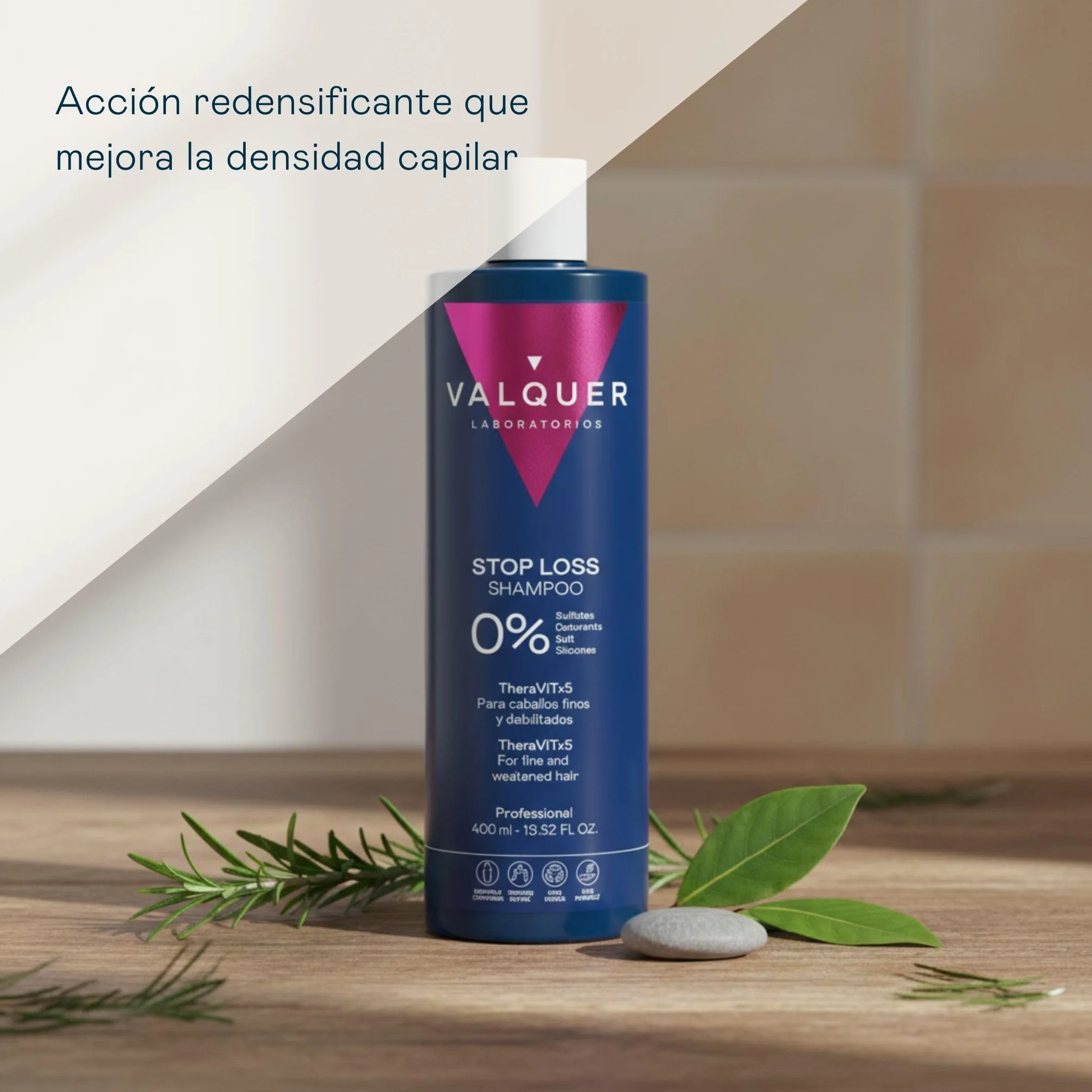 VALQUER Champú Anticaída Intensivo 400 ml Fortalece Cabello Fino y Débil