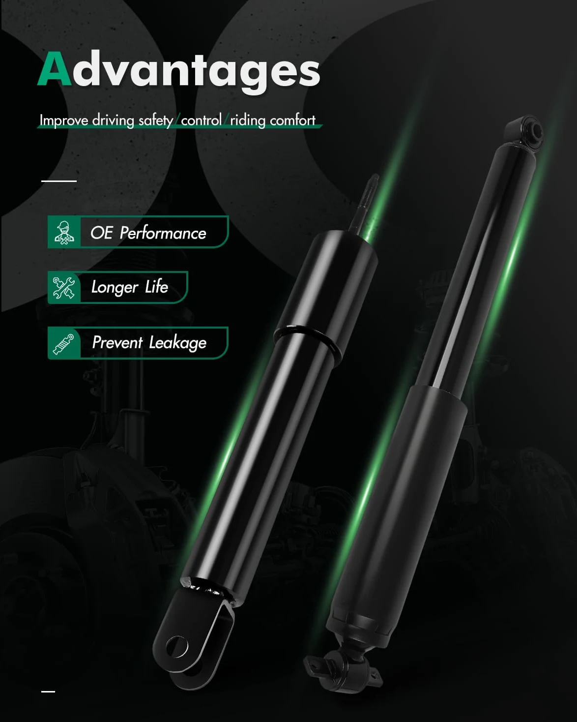 SCITOO Amortiguadores delanteros y traseros para Hummer 2006-2010 para Hummer H3 Shocks 555049 911527 555050 911528 - Juego de 4 piezas