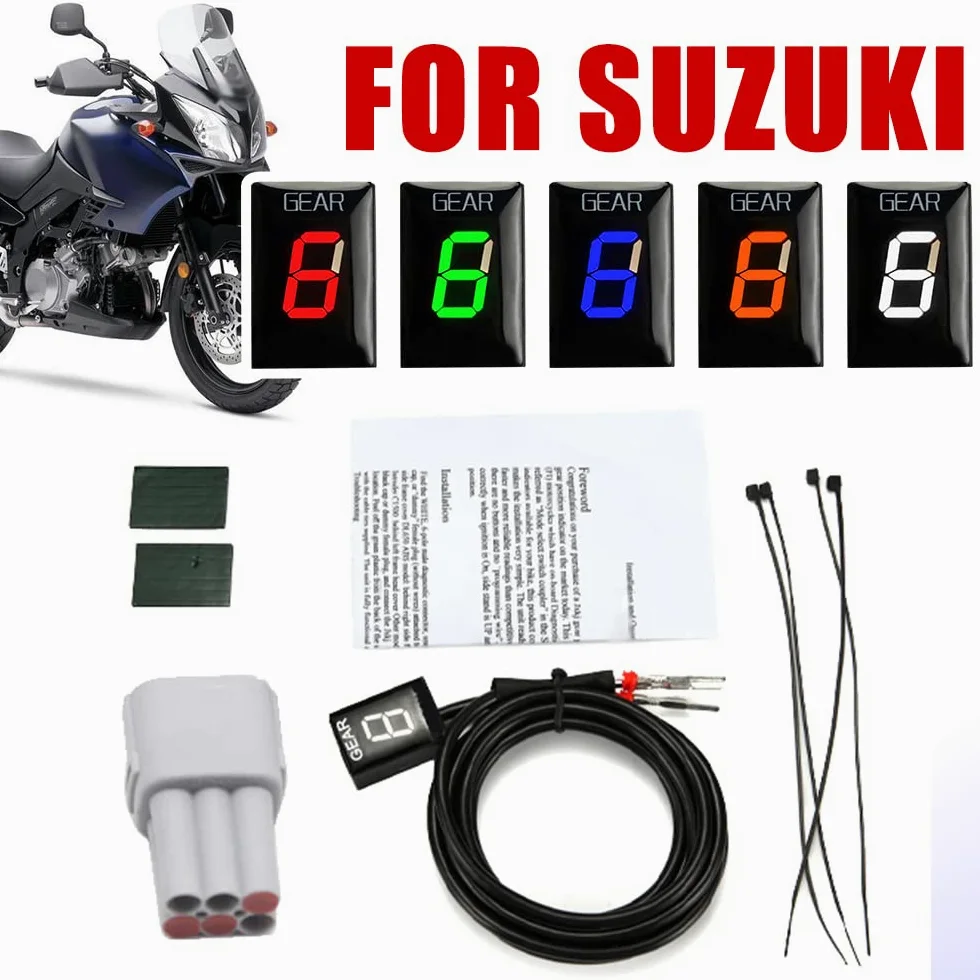 1-6 Velocidad Pantalla LED Indicador de marcha Medidor de pantalla a prueba de agua para SUZUKI GSF 1250 GSF650 Bandit DL650 DL1000 VStrom GSXR 600 GSX-R750 SV 1000 SV650 VL800 RM-Z250