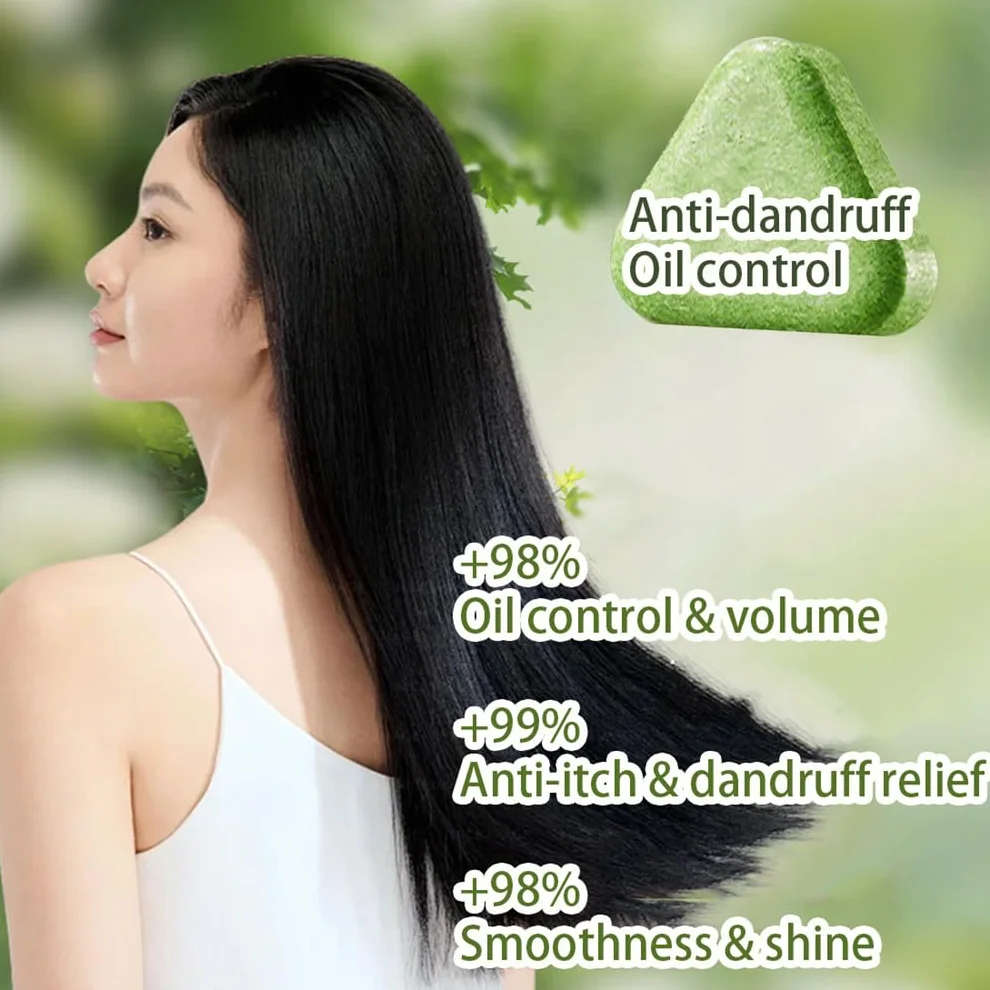 Jabón Sólido Nature Triangle Usman Grass Controla Grasa Calma Fortalece Cabello 2PCS