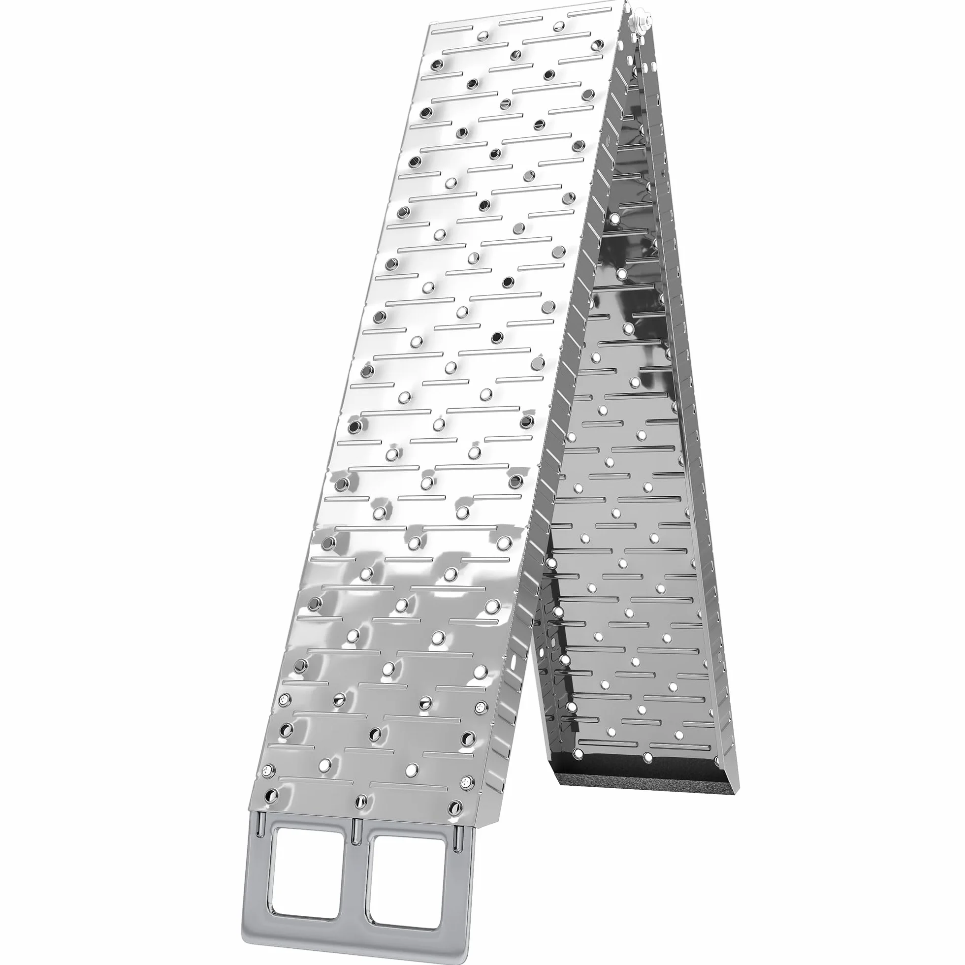HOMCOM Rampa de carga plegable de acero 230 kg antideslizante 22 cm 190x22x8 cm