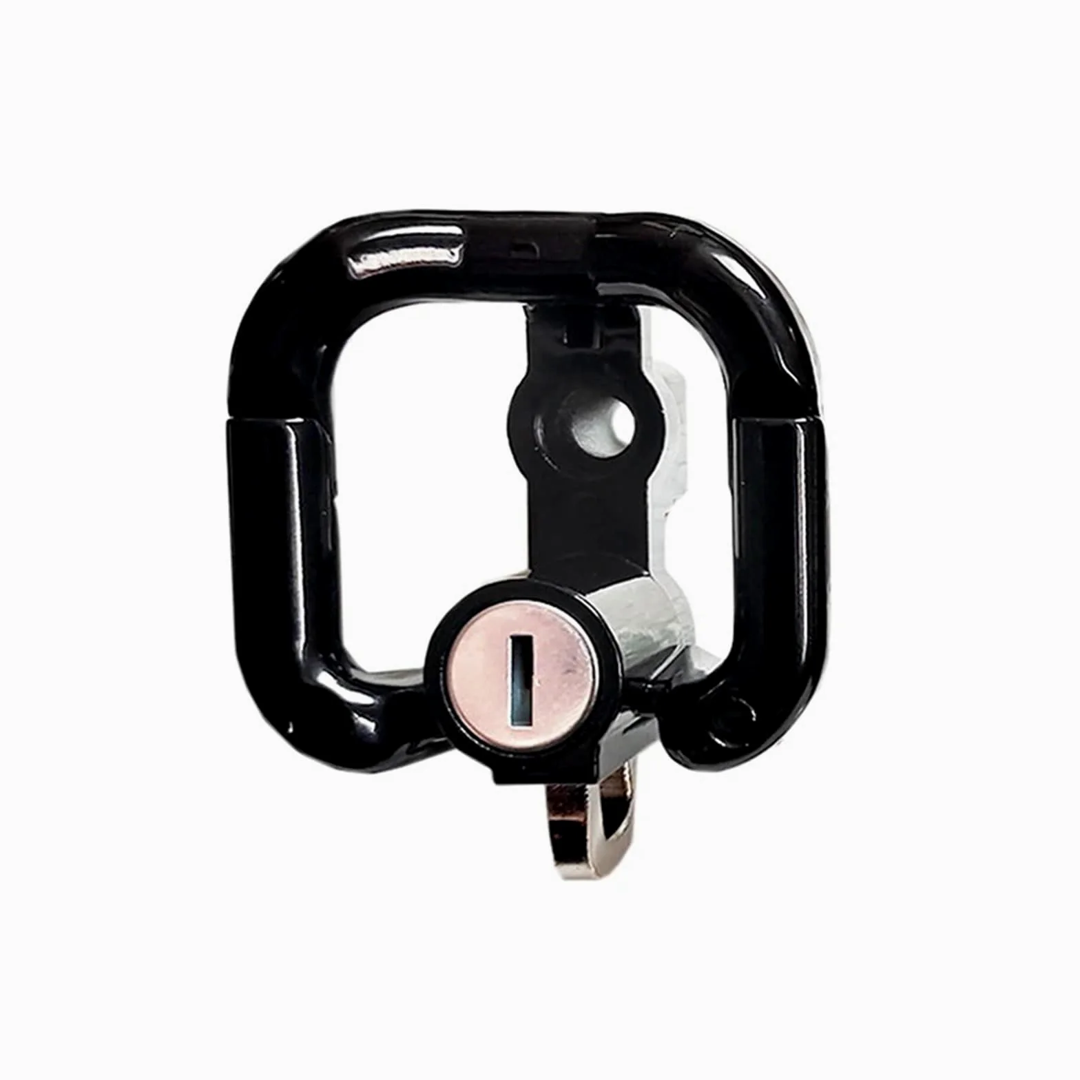 Candado Moto Cerradura para Casco de Motocicleta de Aluminio, Seguridad antirrobo para Bicicleta con 2 Llaves y Accesorios de Herramientas de instalación Candado Cadena(Black)