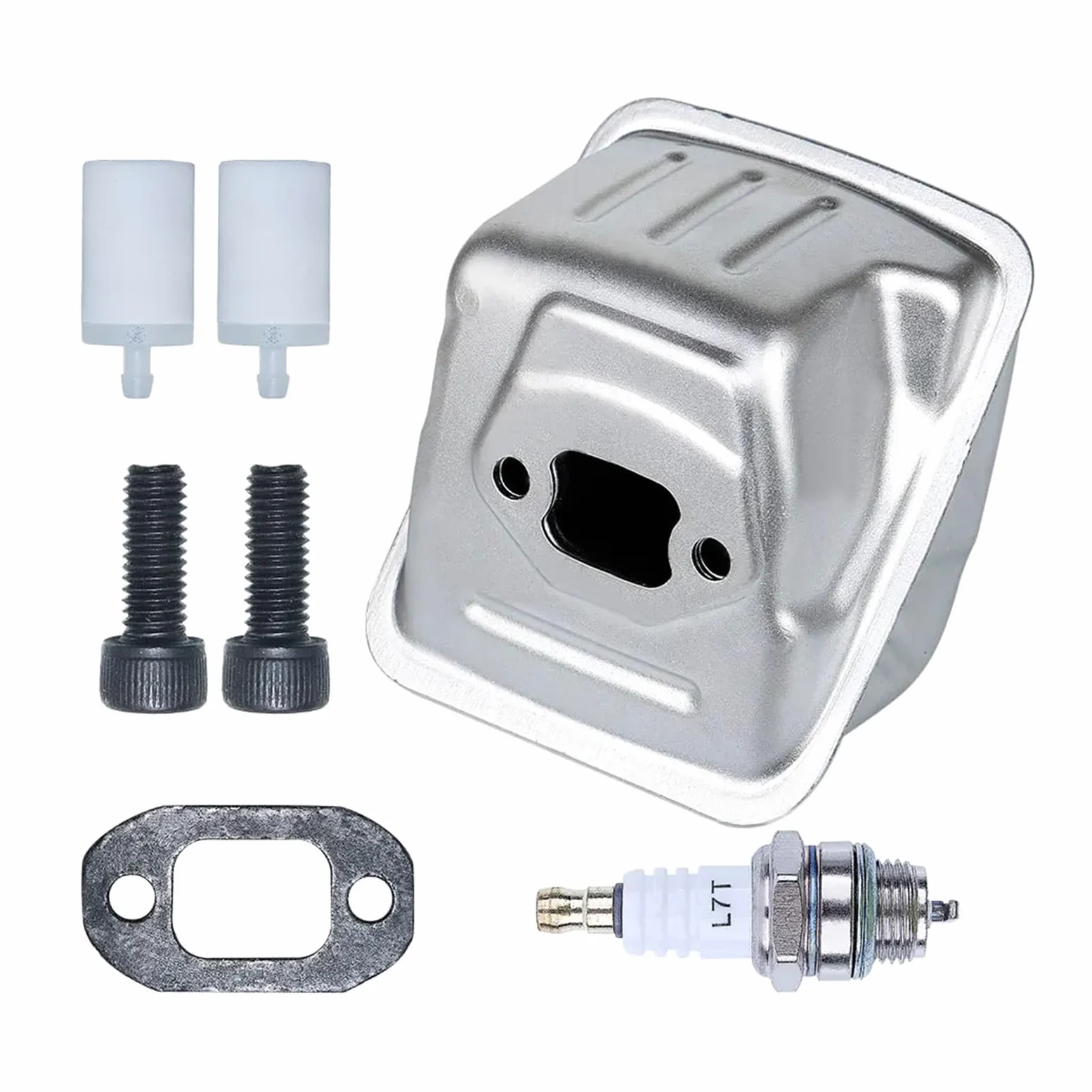 Kit de Filtro de Combustible de Tornillo silenciador Apto for H-usqvarn 450 445 445e W bujía repuestos de Motosierra de Gasolina 544147702