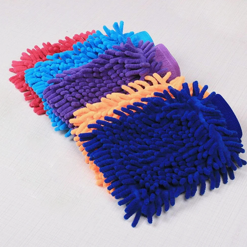 Manopla de lavado de autos, guante de lavado de coche, 1 unidad de guantes de lavado de coche de microfibra de chenilla, guantes de limpieza de coche, guante de lavado de coche (color: E