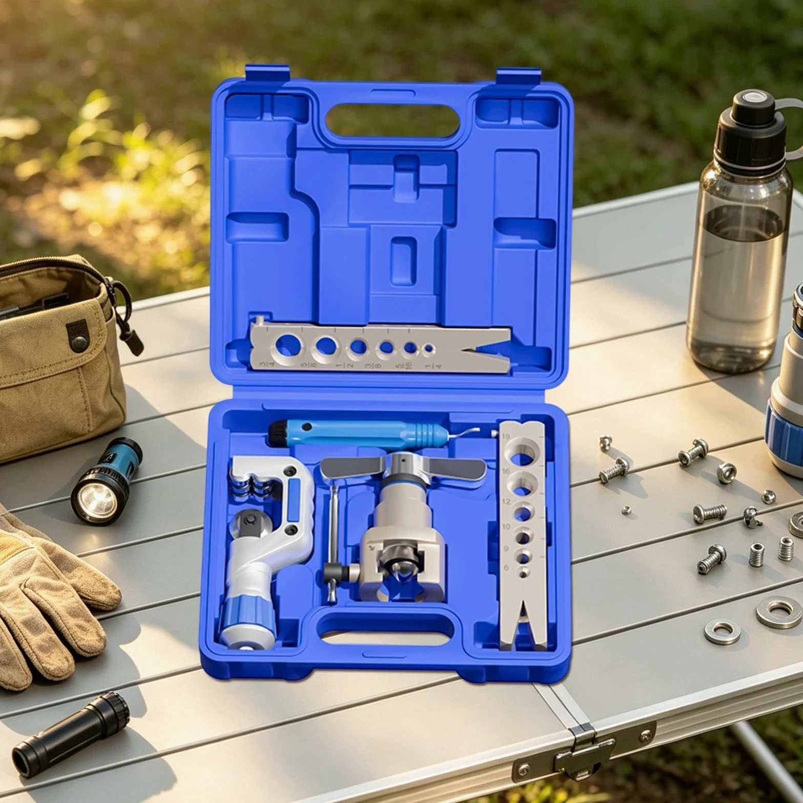 Kit Abocardador Frenos Set Reparación y Mantenimiento Líneas Coche | Kit De Abocardado Doble Para Taller Hogar Industria Garaje Exterior Coche Camión Sedán