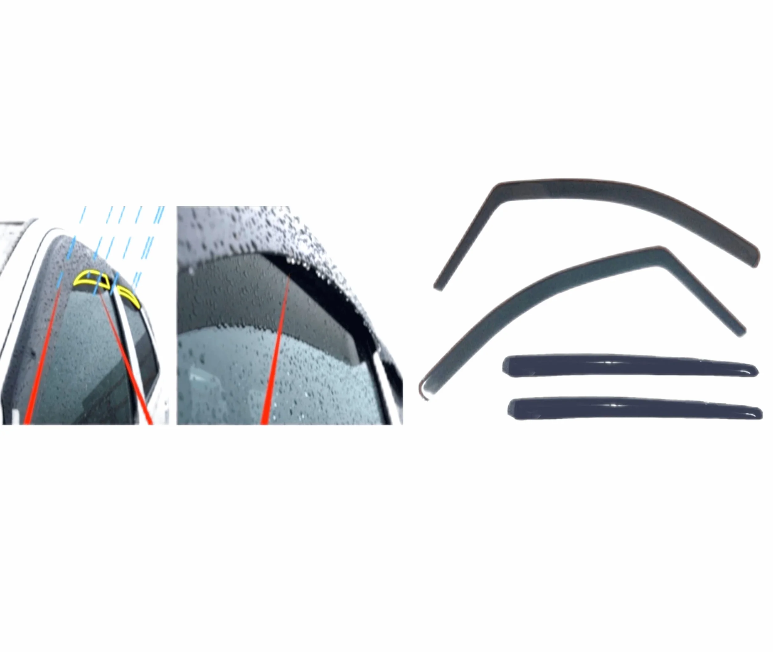4 deflectores de viento de lluvia para Toyota Auris (E150) 5 puertas 2006 2007 2008 2009 2010 2011 2012