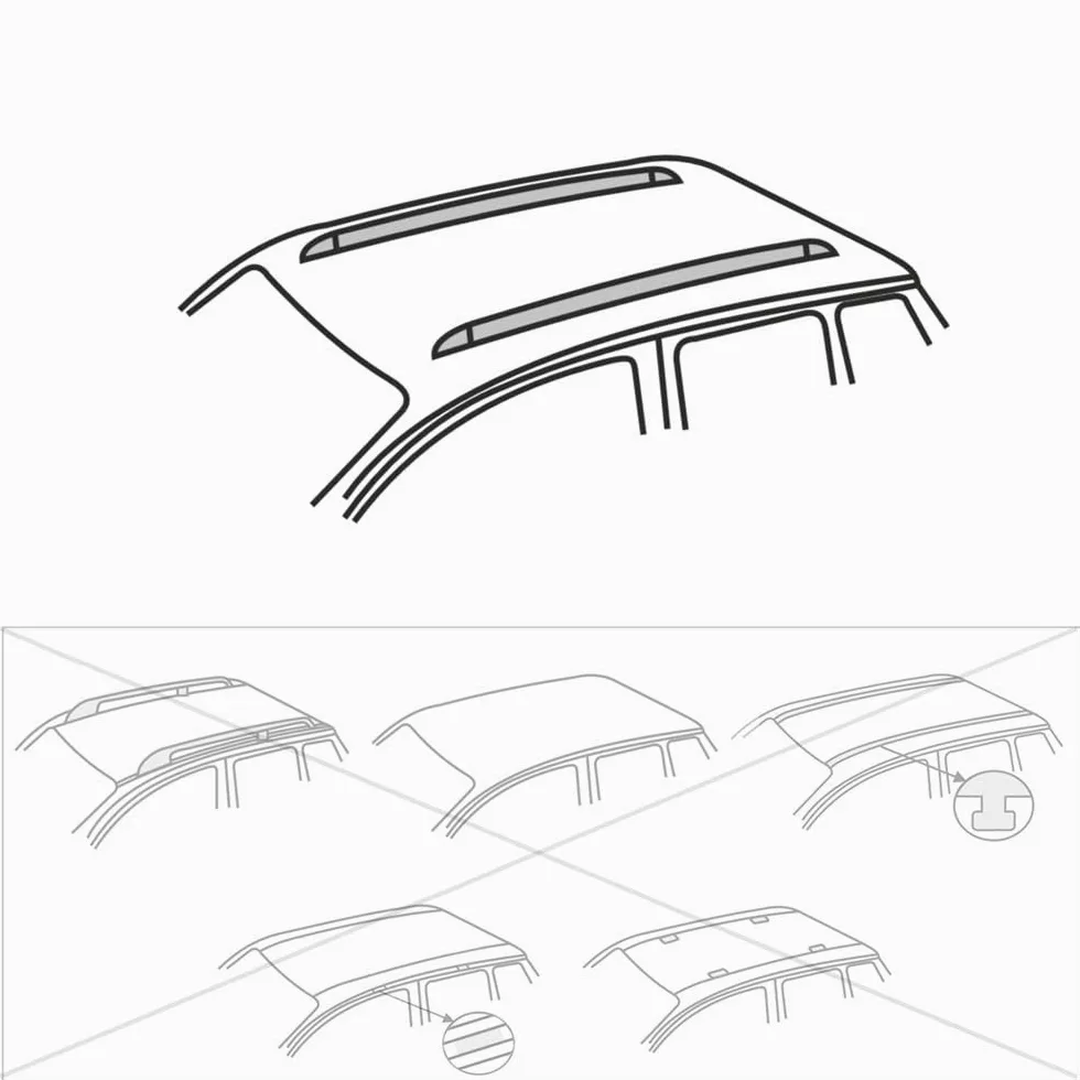 Mossa Barras de Techo ALU aptas para Dacia Lodgy 2012-2022 Negro DA | Furgoneta - railing integrado