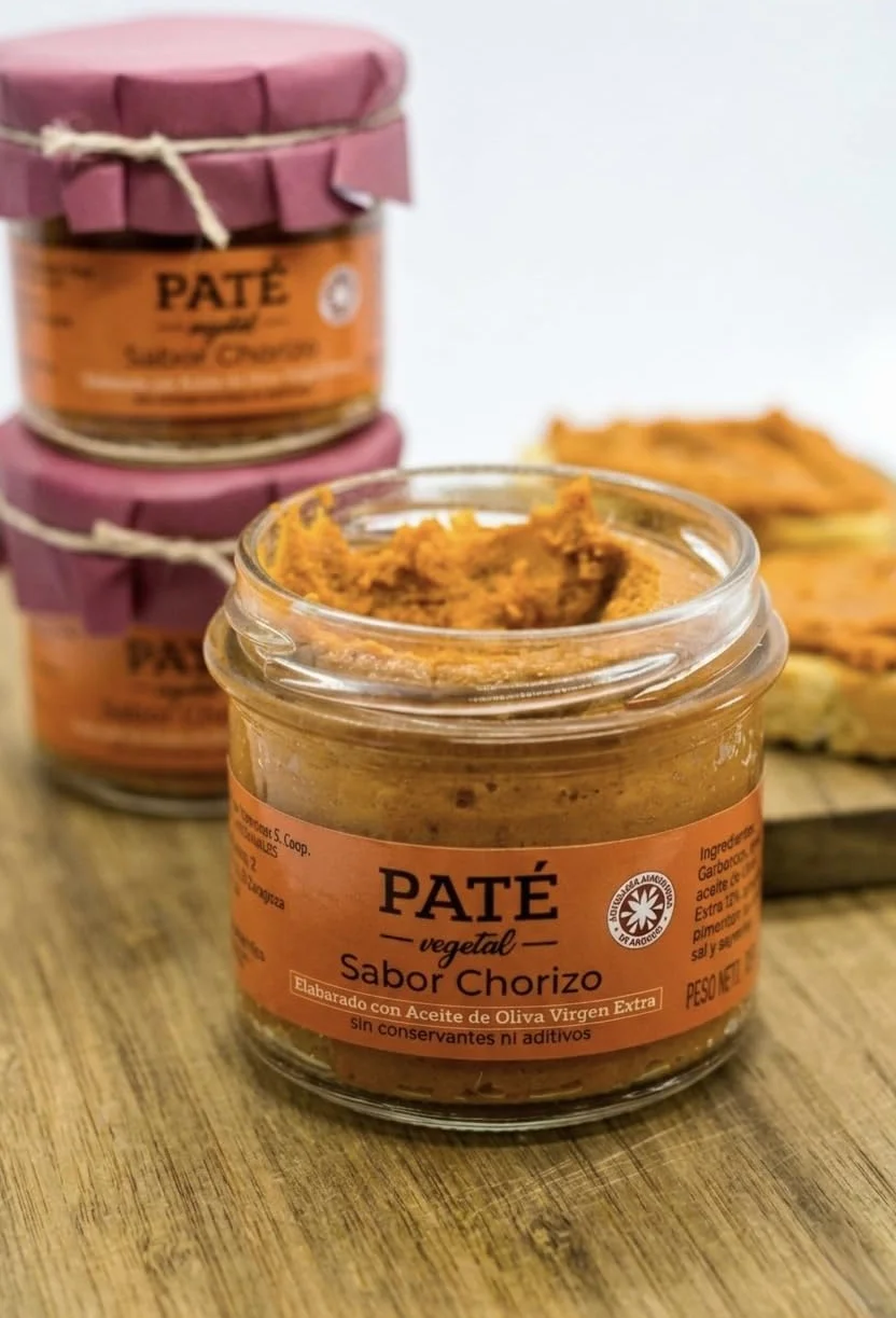 Paté Vegetal Sabor Foie y Chorizo - Pack 2 Unidades - 100% Vegano - Aceite de Oliva Virgen Extra