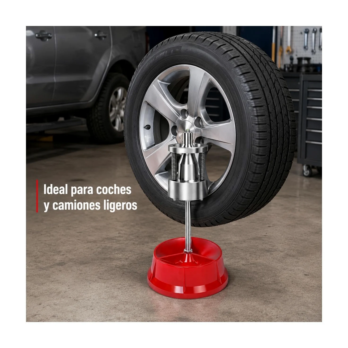 equilibradora de ruedas portátil, equilibrador manual de neumáticos para coches y camiones ligeros, balanceador con nivel de burbuja, fácil de transportar