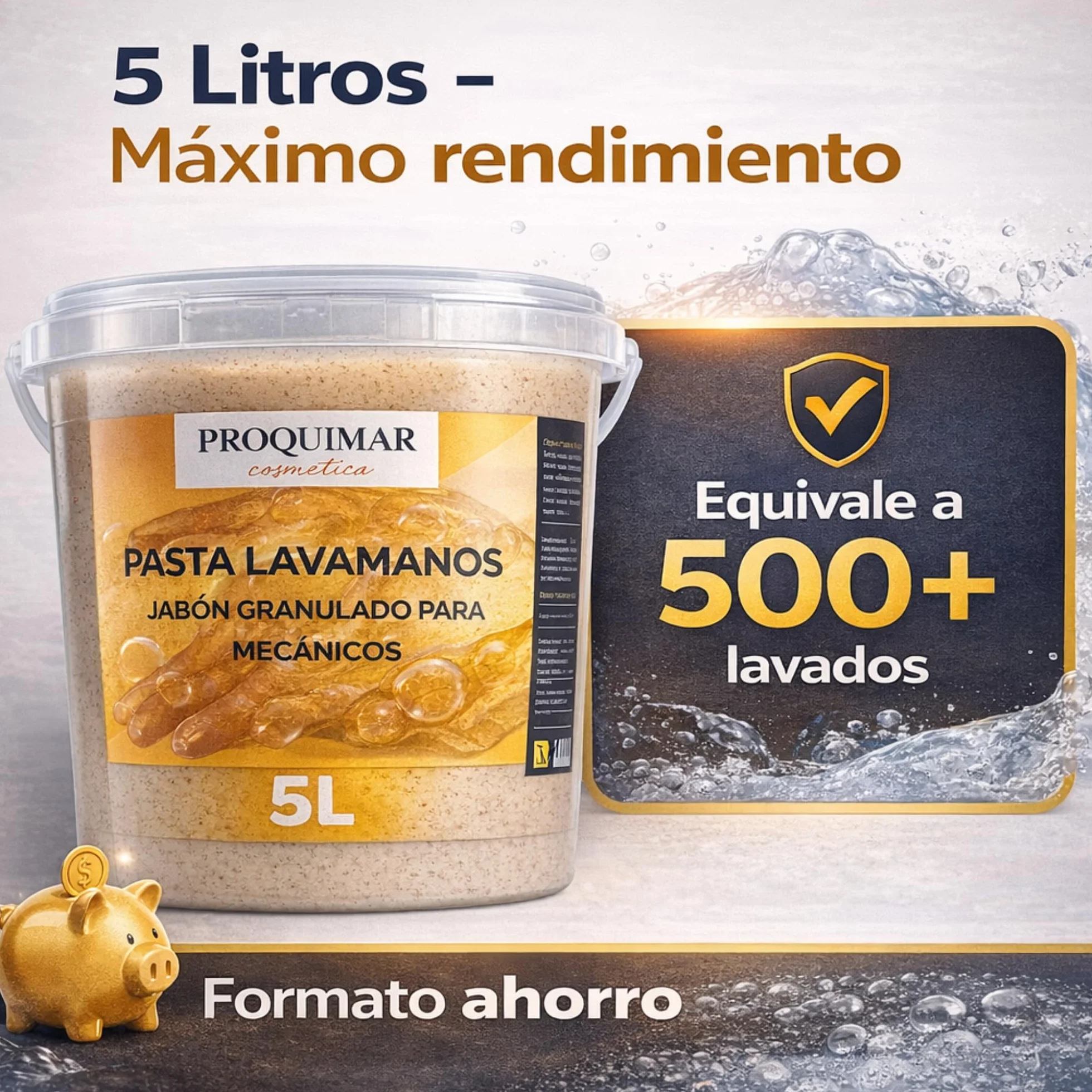 Pasta Lavamanos Profesional 5L – Jabón Granulado para Mecánicos – Limpieza Profunda sin Disolventes – Uso Industrial