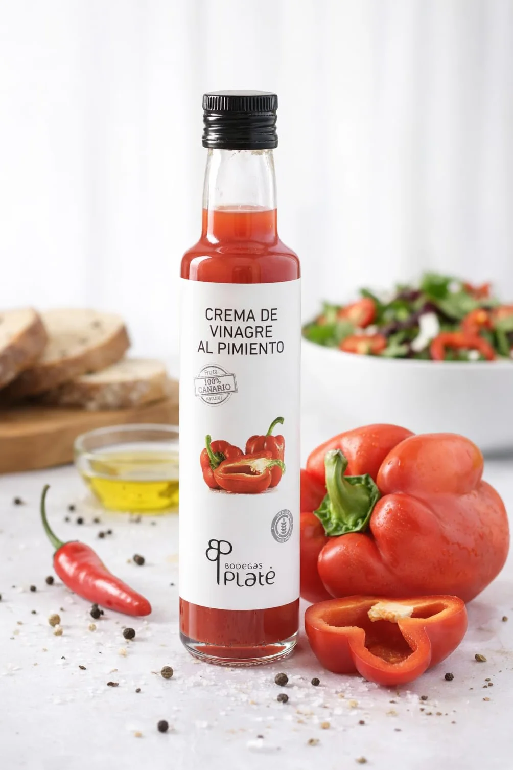 Crema de Vinagre de Pimiento 250 ml Aderezo artesanal vegano sin gluten