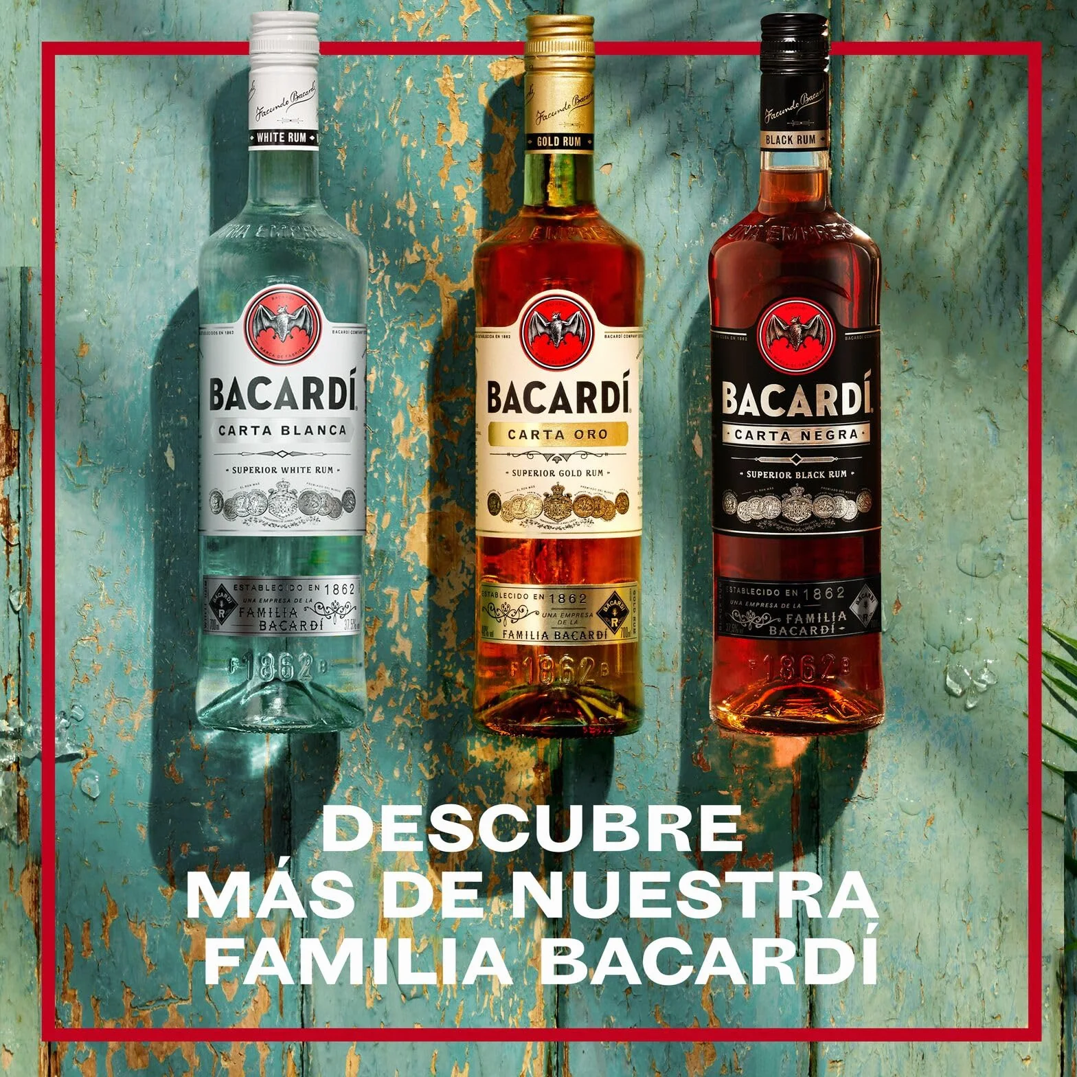 BACARDÍ Carta Blanca Ron Blanco Superior 37,5% ALC. 1 L Ron Caribeño Icónico
