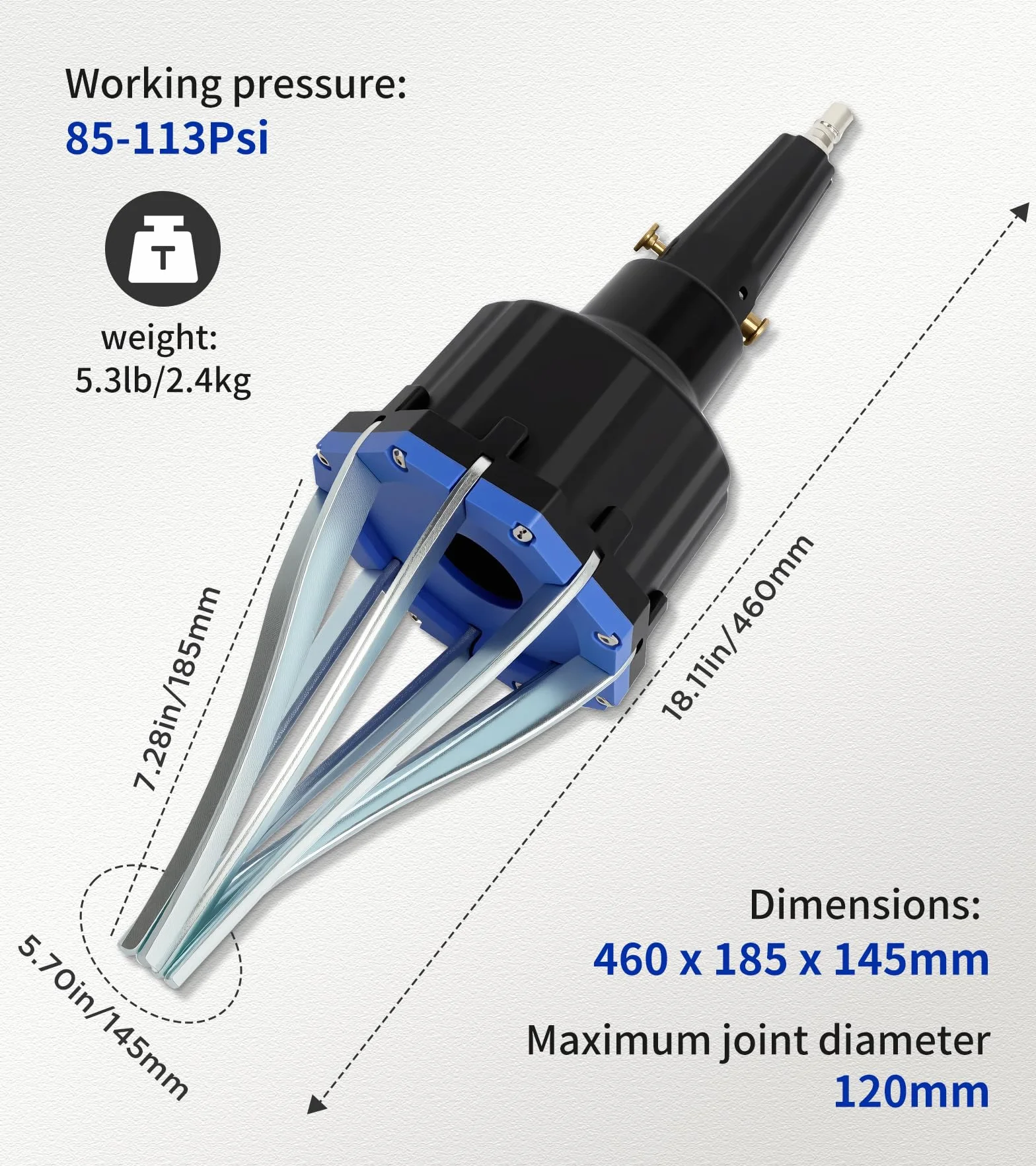 Herramienta neumática para expansión de fuelles de junta homocinética, herramienta de extracción de fuelles de juntas, 72–130 psi, para automóviles y vehículos comerciales ligeros