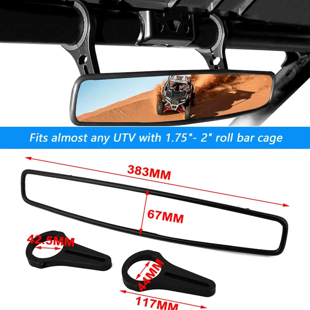 Espejo retrovisor UTV for Segway Fugleman UT10 2021 2022 2023 2024 2025 2026, espejo lado a ajustable plegable con vidrio resistente a roturas, se adapta a jaula antivuelco de 1.75-2 pulgadas(A)