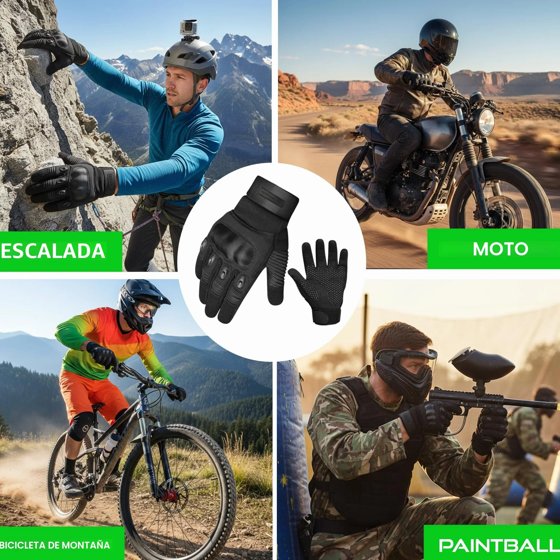 WESTWOOD FOX WFX Guantes de motocicleta táctiles dedo completo para hombres y mujeres