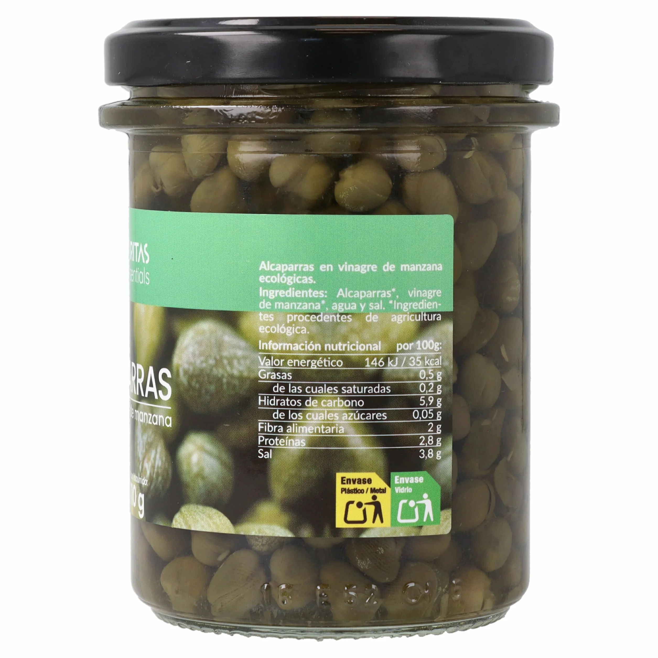 Naturitas Essentials Alcaparras ecológicas con vinagre de manzana BIO 212 g