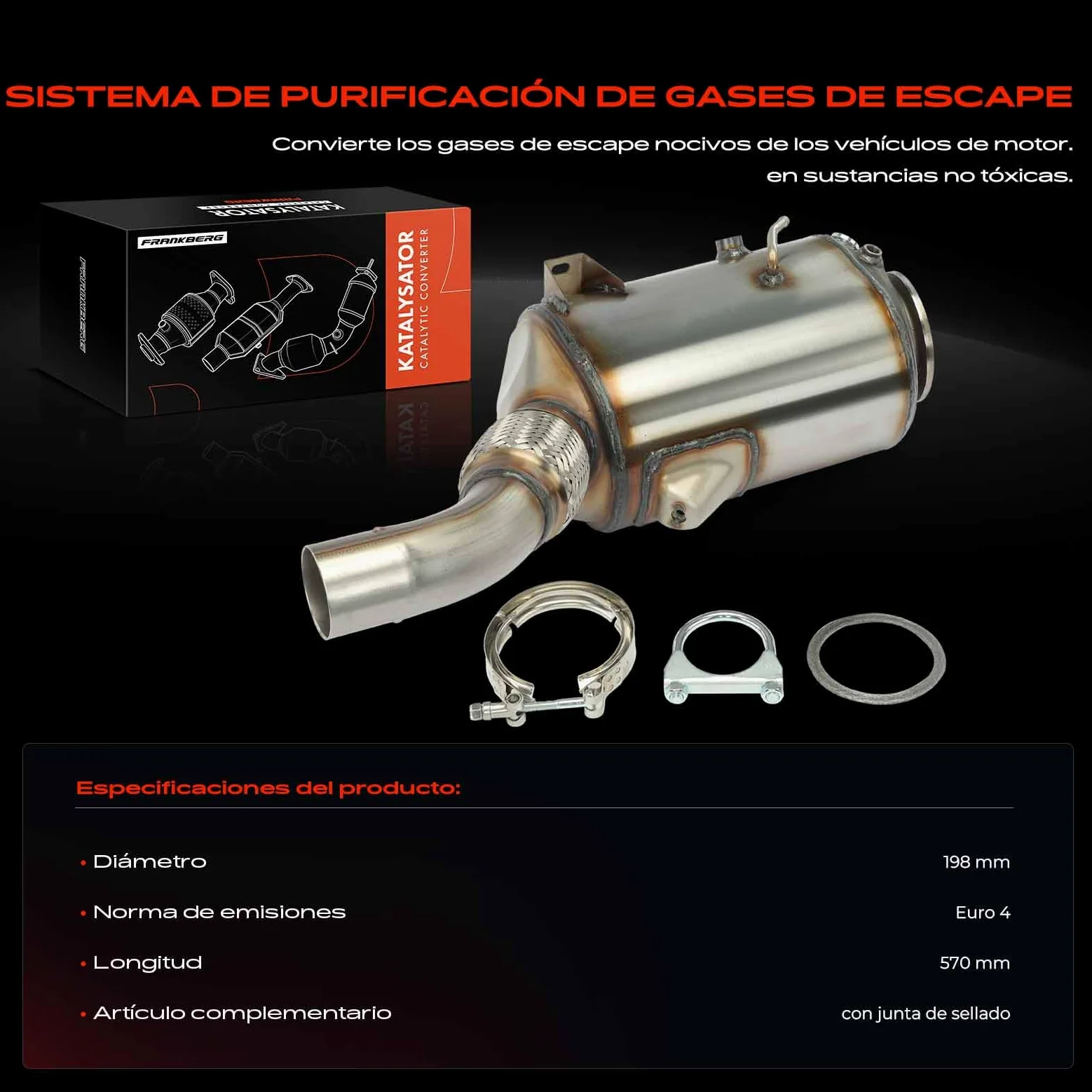 Frankberg Filtro de partículas diésel (DPF) 18307806413 | Compatible con: X3 E83, Serie 5 E60, Serie 3 Coupé E92, Serie 3 Touring E91, Serie 3 E90, Serie 5 Touring E61
