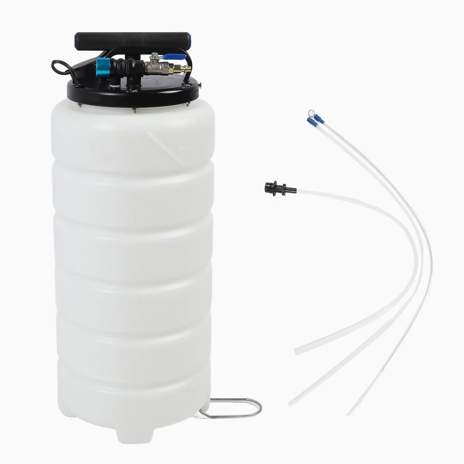 RiToEasysports Bomba Extractora de Aceite 15L Bomba de de Aceite Manual y Neumática ABS con 2 Tubos Largos 40 a 170 PSI para Autos Motocicletas Barcos Cortacéspedes Extracción de Líquidos