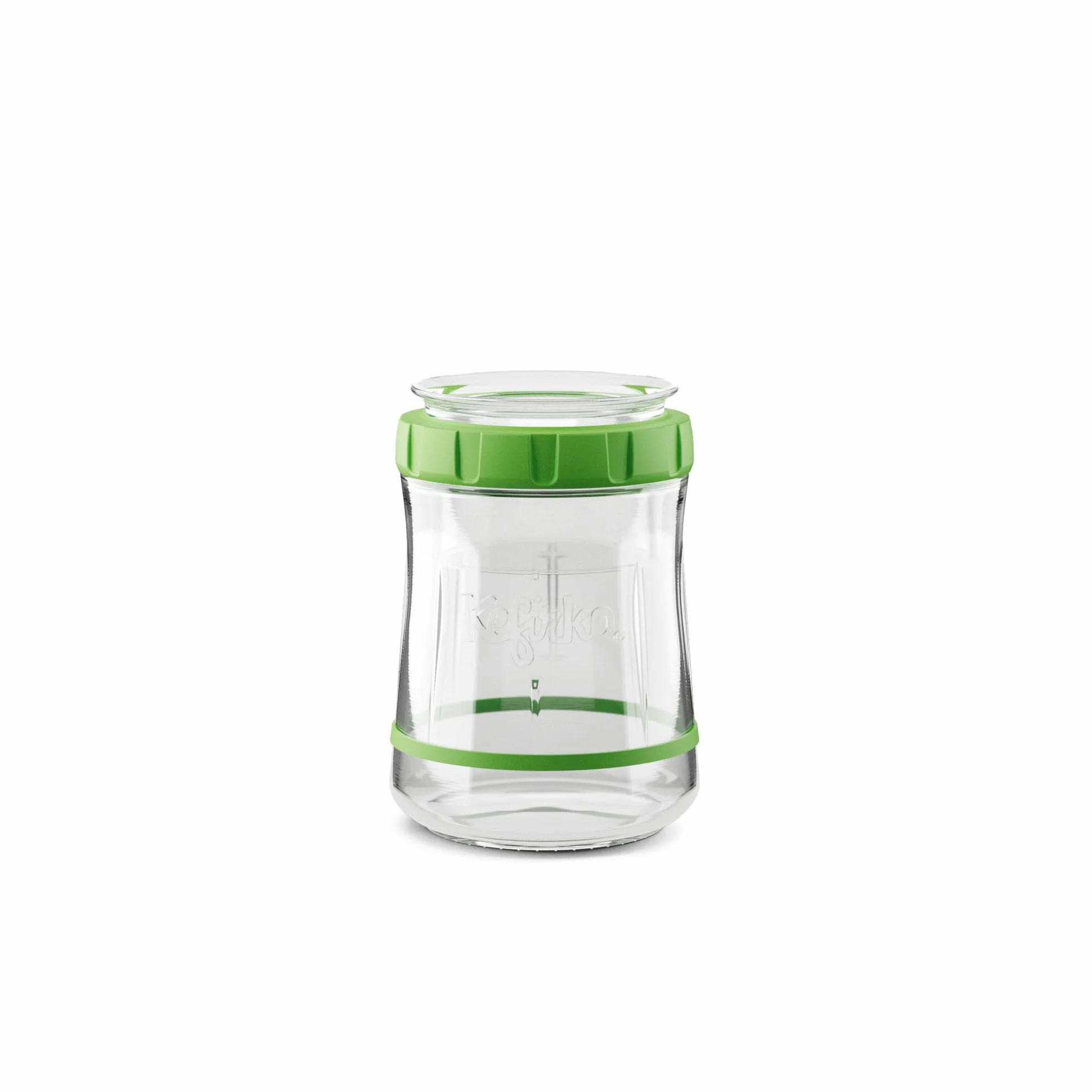 Kefirko Fermentador de masa madre 900 ml verde tarro de vidrio cuchara medidora reloj de fermentación