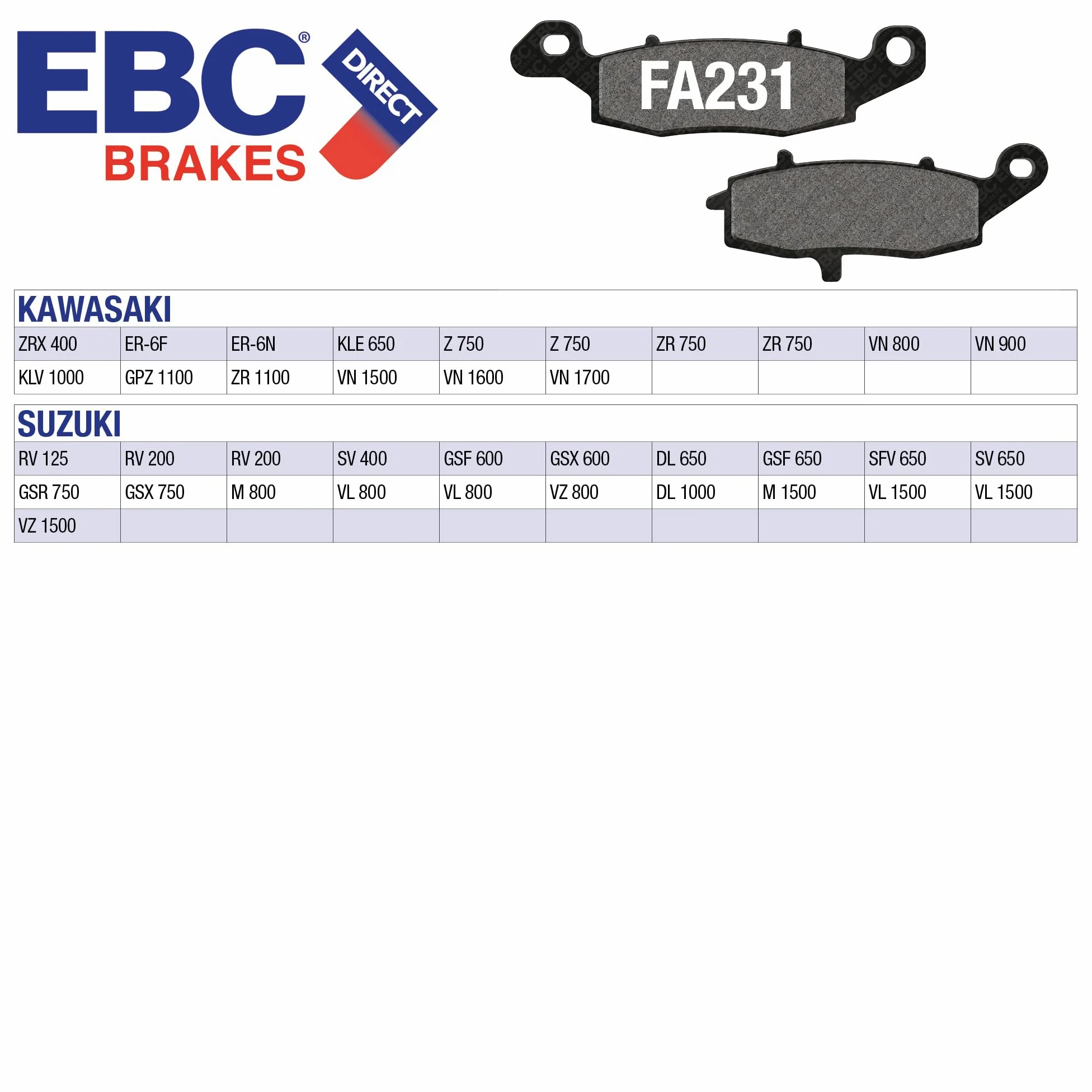 EBC Pastillas de freno FA231