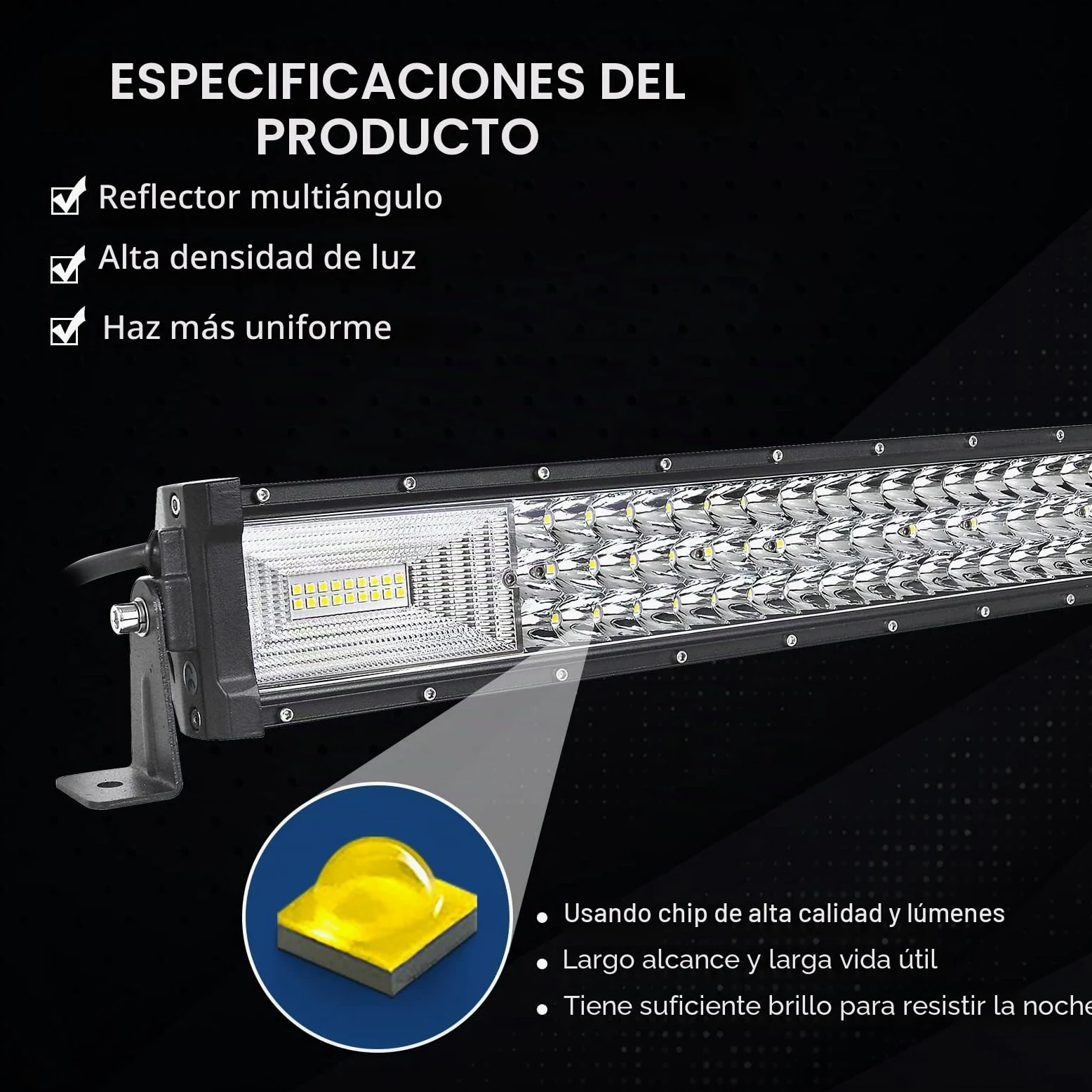 Willpower Barra Led 52 pulgadas 132cm 675W Barra de Luz LED con Arnés de Cableado 12V 24V IP67 Impermeable Largo Alcance Faro Led Trabajo Focos Led 6000k para 4x4 Tractor Coche Camion Barco Offroad