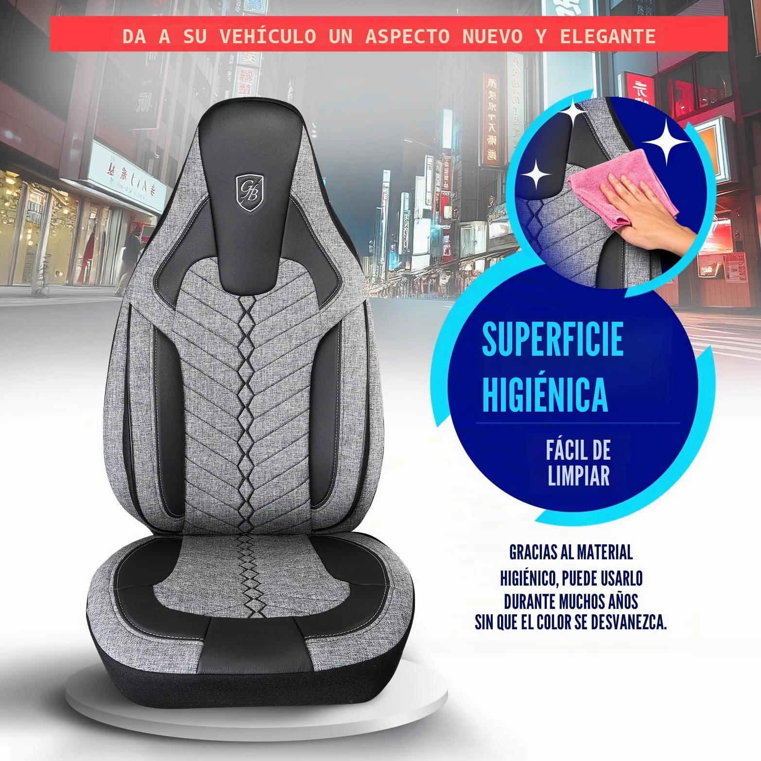 Fundas de asiento de coche universales para coches y SUV – Fundas para asientos delanteros de coche, de lino, gris-negro, compatible con airbag, funda para asiento de coche, juego