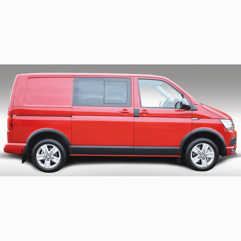 RGM Juego de Molduras laterales compatible con Volkswagen Transporter T5 2003-2015 & T6 2015- distancia entre ejes cortos & Puerta deslizante derecha - Negro