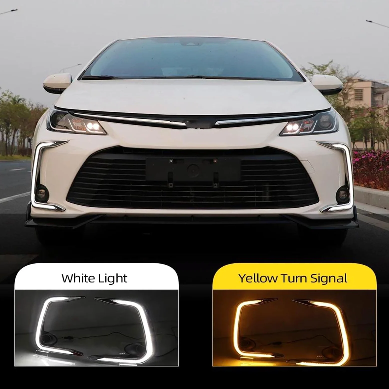 Luz Diurna Impermeable Con Señal Giro Amarilla Para Toyota Para Corolla 2019, 2020, 2021 Y 2022