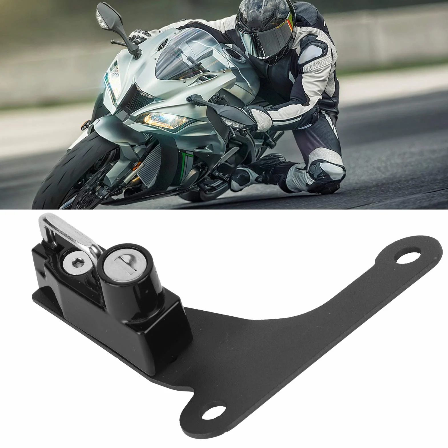Generic Bloqueo de Casco de Motocicleta, Bloqueo de la Motocicleta del Casco con de a Prueba de Robo con Llaves Adecuadas para ZX-10R 2016-2017