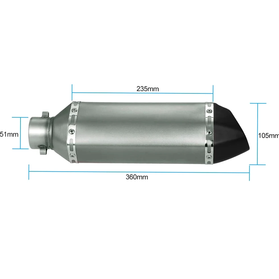 Shkalacar 38-51mm Silenciador de Escape Moto, Tubo de Escape Universal, Hexágono Reemplace con Ajuste para Motocicletas ATV
