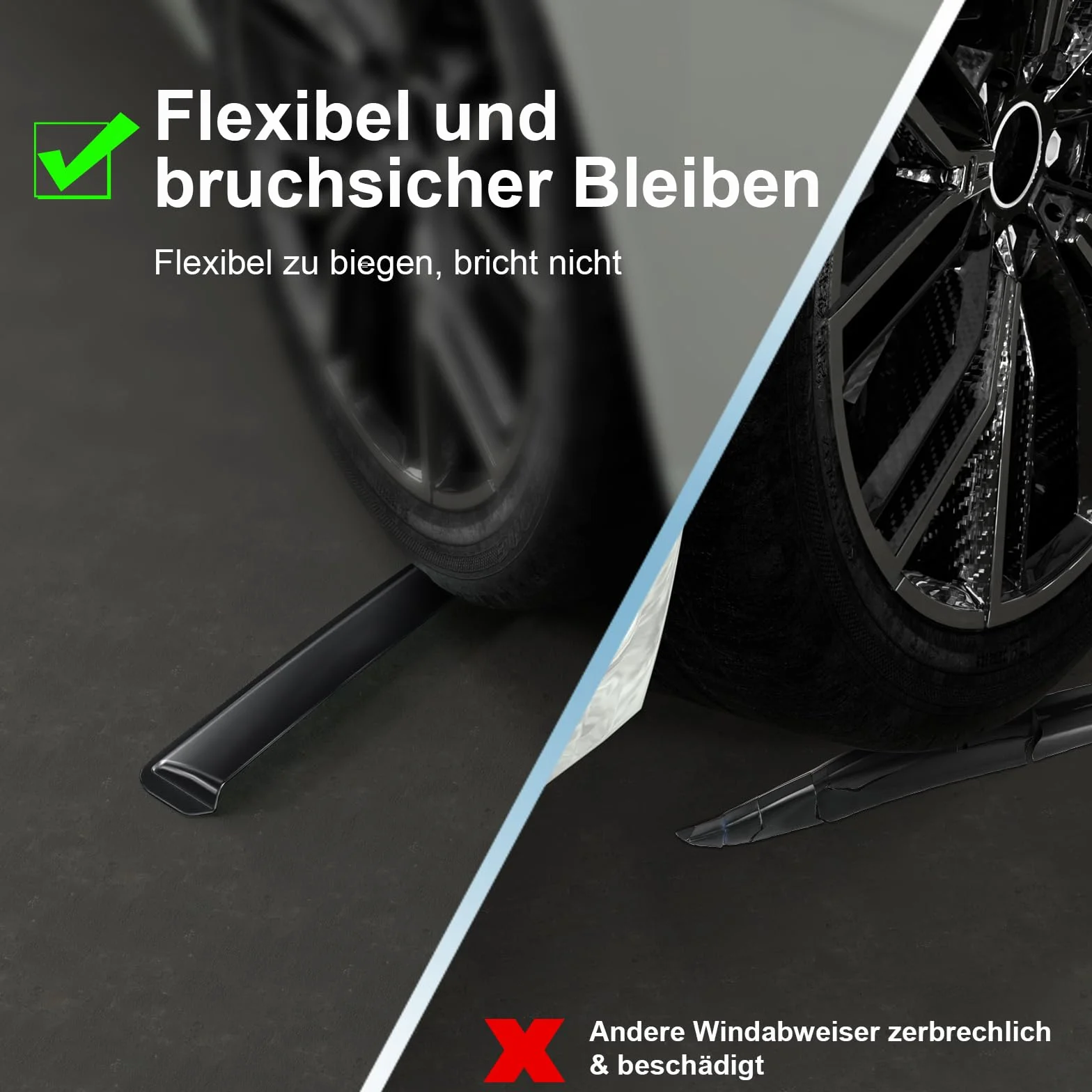 GEARMONSTER Deflectores de viento compatibles con Volkswagen T5 2003 – 2015 y T6 a partir de 2016 en adelante, 2 unidades, color negro