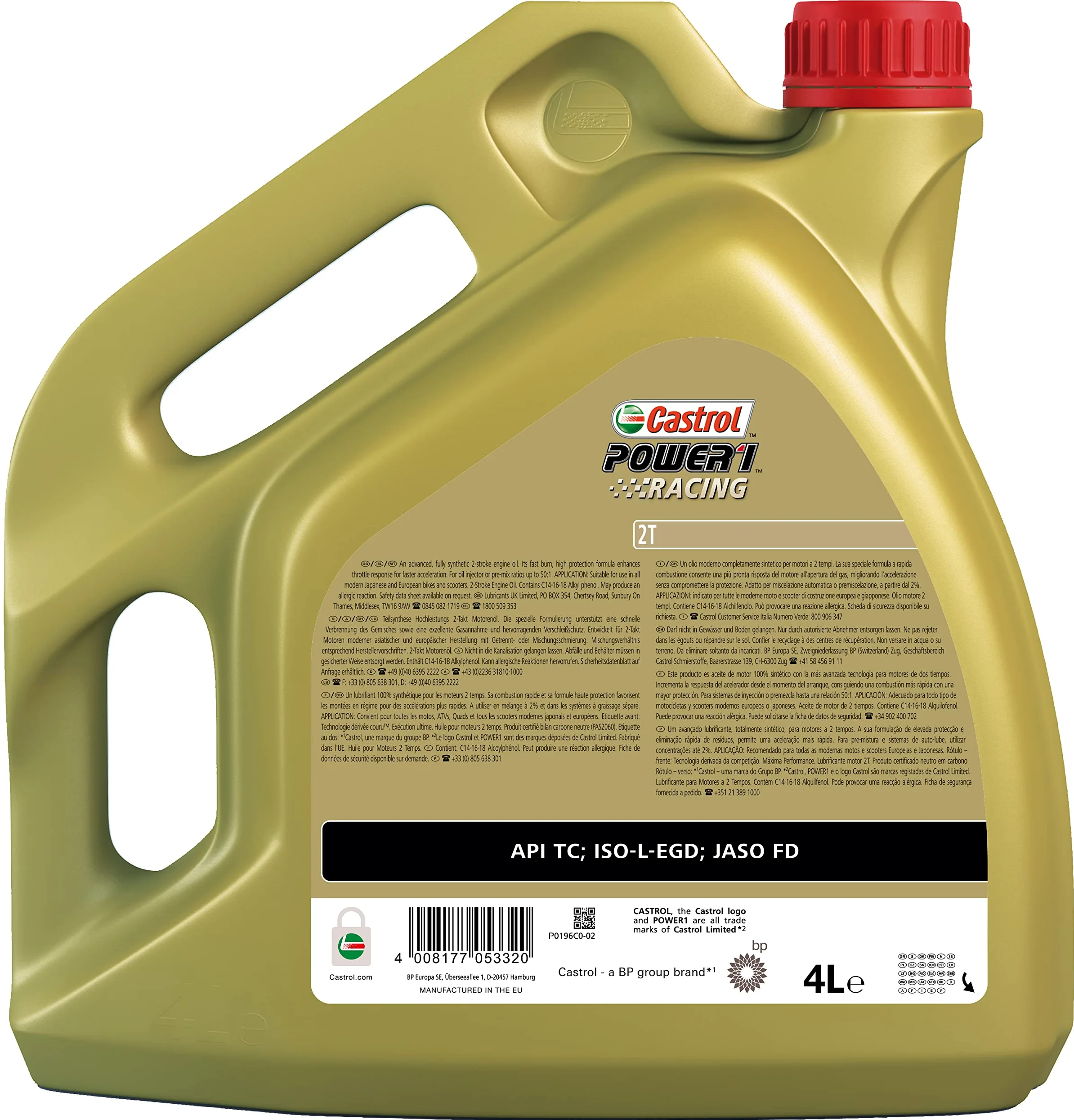 Castrol Power 1 Racing Aceite de Motores 2T 4L (Sello inglés)