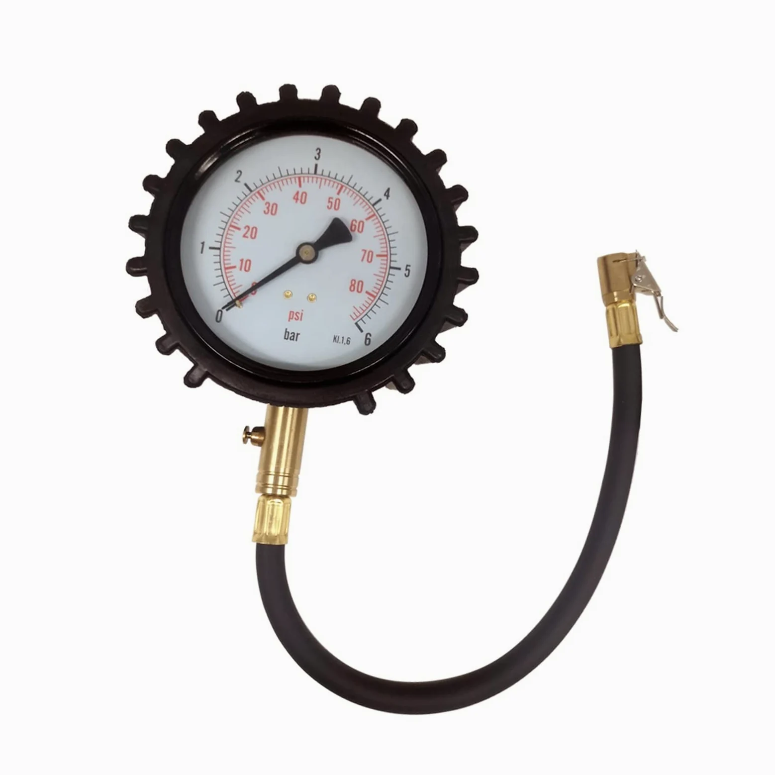 Manómetro de presión neumáticos for Coche 4 Pulgadas con Mandril Aire Clip for Prueba