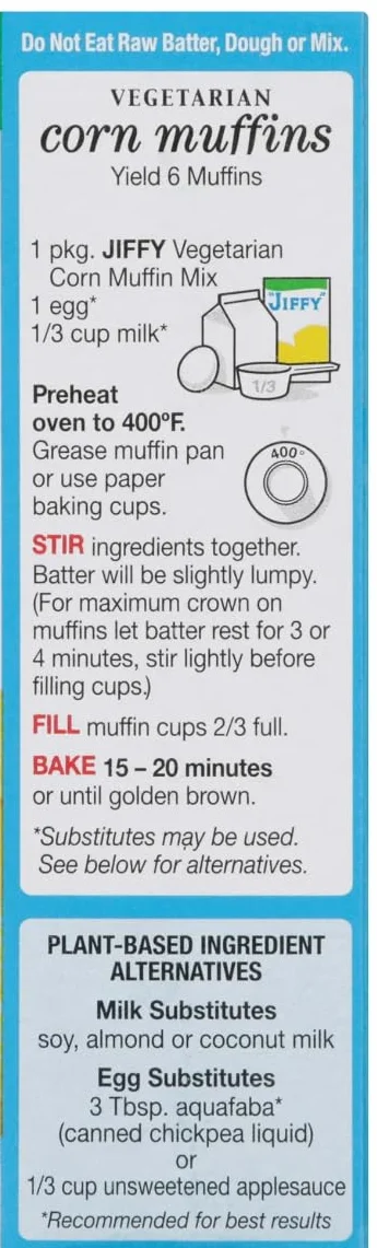 Jiffy Vegetarian Maíz Muffin Mix, 8.5 oz (Paquete de 4)