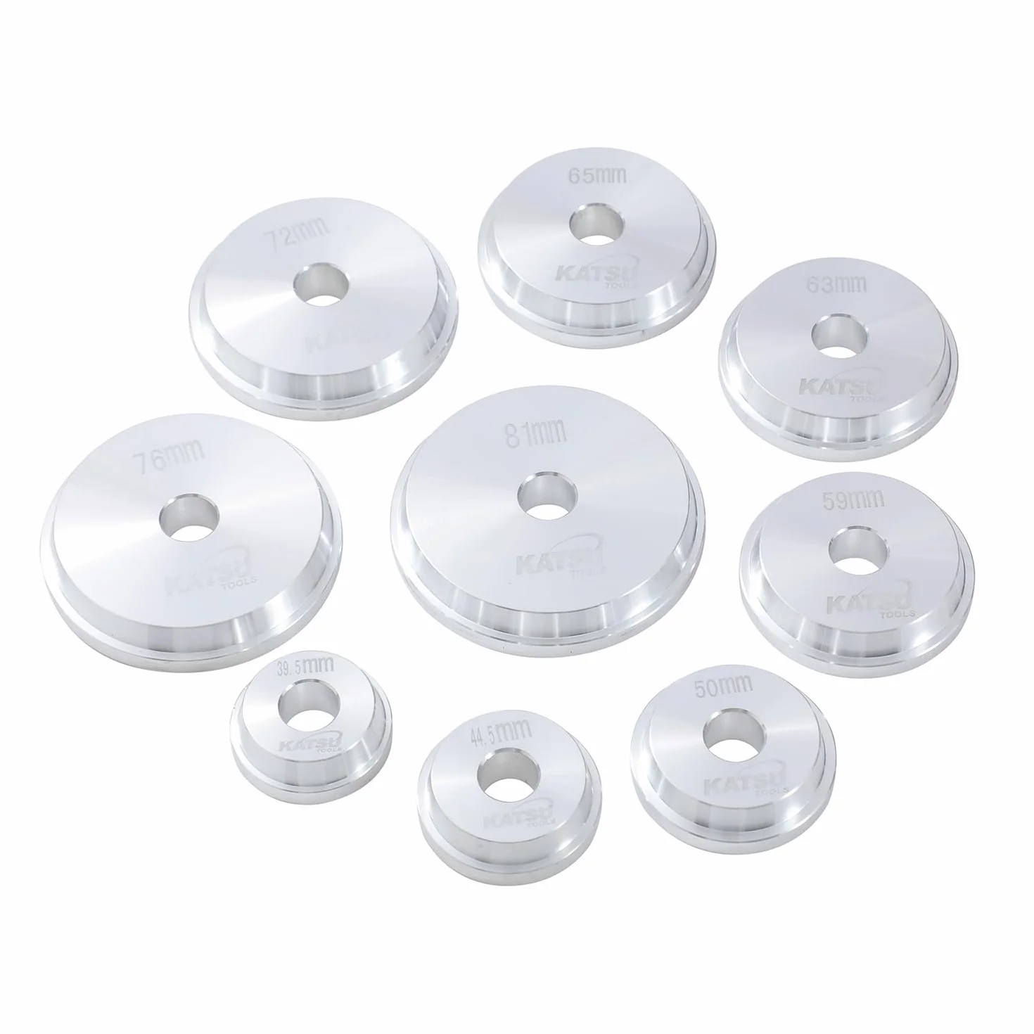 KATSU 10PCs Herramientas de Aluminio para rodamientos de Eje y Sellado con Funda de Transporte, Kit Universal para Rodamientos de Ruedas de Coche Arrancador Extractor 450757A