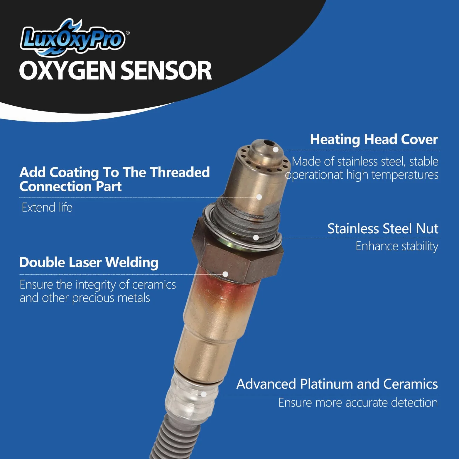 Sensor de oxígeno O2 ascendente para Ford E-150 Escape Explorer para F150 Fiesta Flex Focus Fusion Mustang Connect, para Lincoln MKC MKS MKT MKZ Navigator, para Mazda Tribute, para Mercury Milan