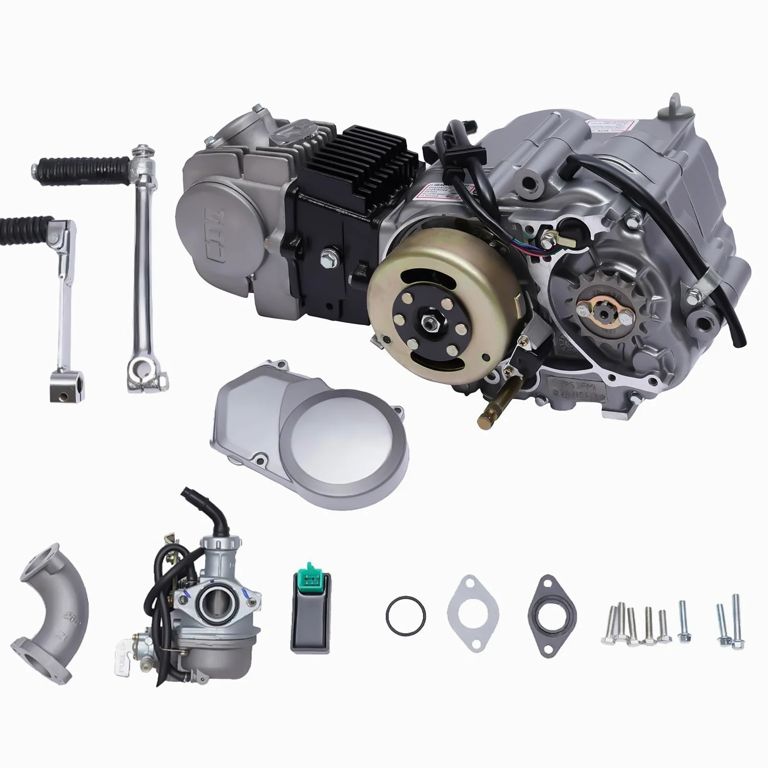 Motor de 125 cc de 4 tiempos, motor de un solo cilindro, enfriado por aire manual, con arranque de pedal y embrague accionado manualmente, para Dirt Bike Pit Bike Motor Engine