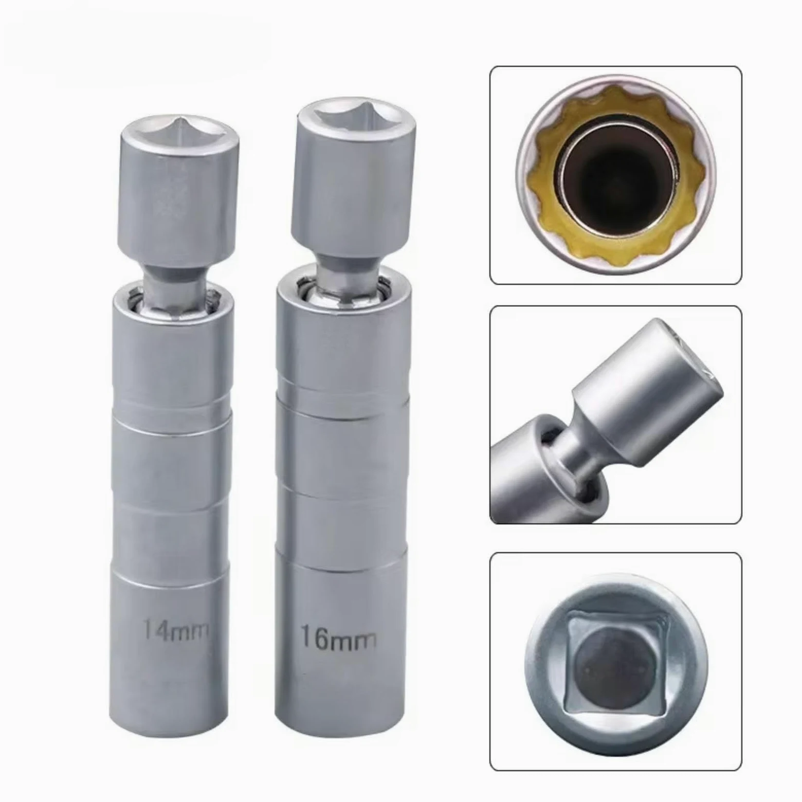 Llave para Bujías 2 Uds Enchufe De Bujías Automotrices 14mm 16mm Herramienta Extracción Giratoria Herramientas Instalación De Enchufe De Bujías Magnéticas