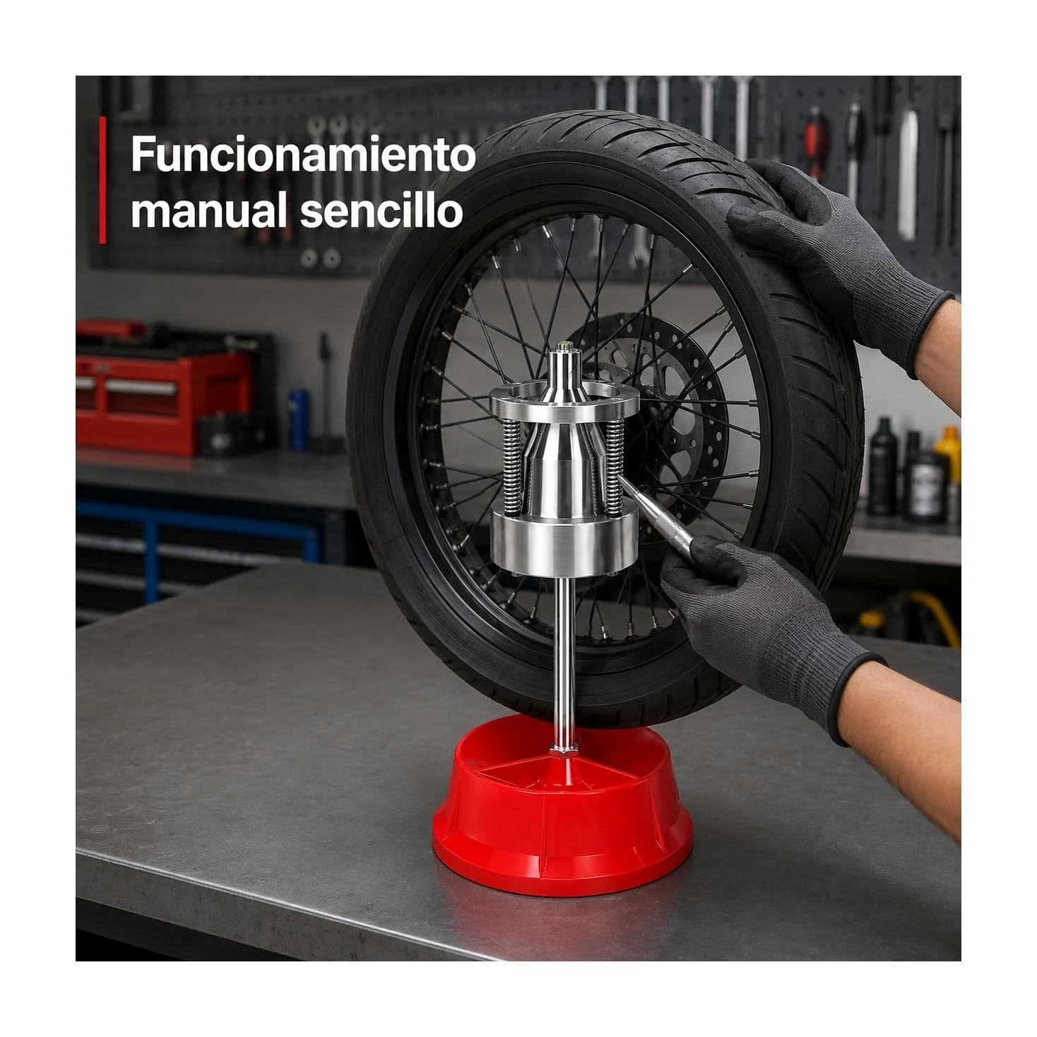 equilibradora de ruedas portátil, equilibrador manual de neumáticos para coches y camiones ligeros, balanceador con nivel de burbuja, fácil de transportar