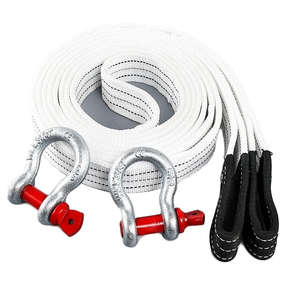 Cuerda de remolque resistente con gancho Correa de remolque Rampas de coche Cuerda de remolque y cables hasta cuerda de remolque Correa de remolque resistente Correa de remolque para barro, nieve, tod