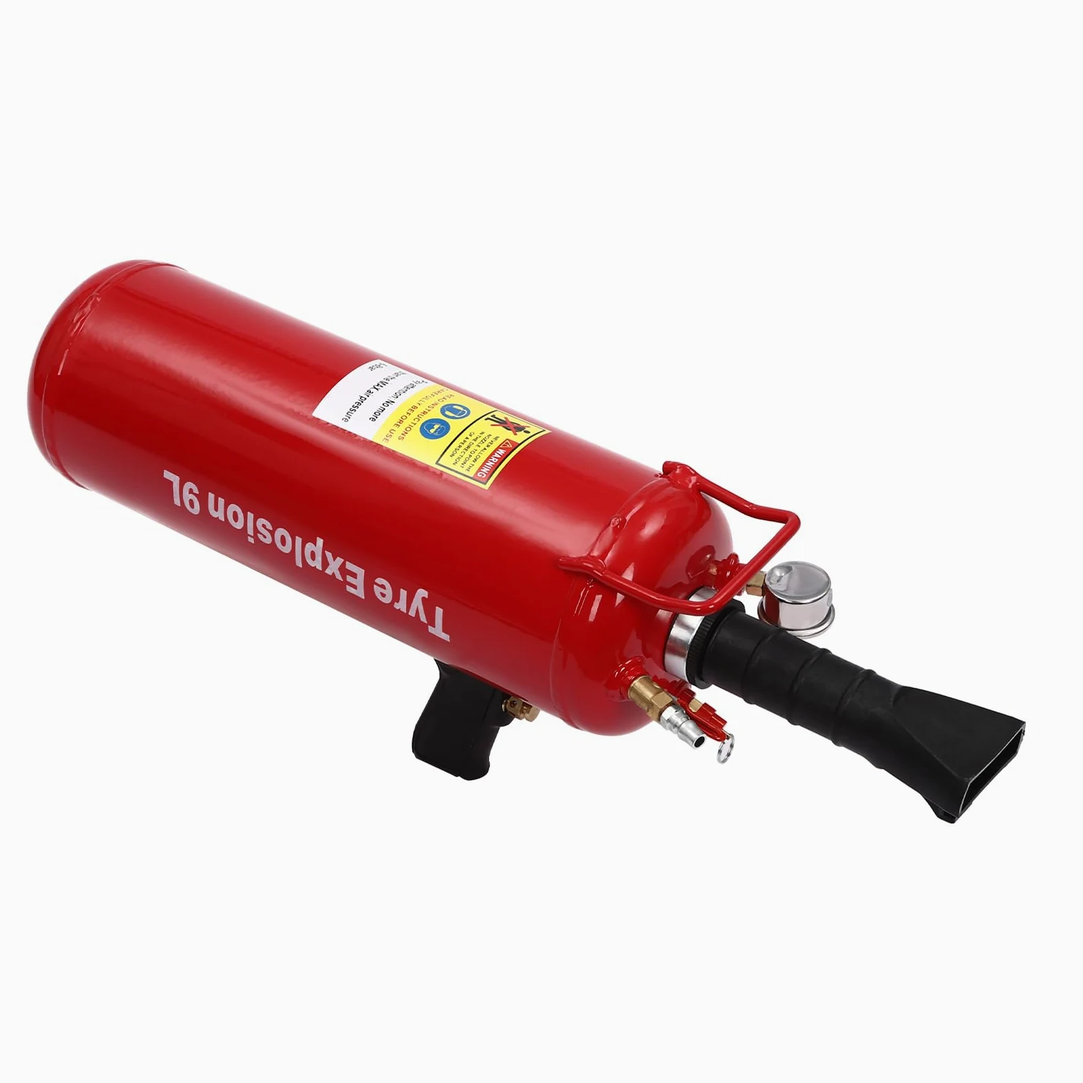 Inflador de presión de neumáticos, inflador de neumáticos, 9 L, con manómetro, presión de trabajo recomendada de 8 bar, para vehículos eléctricos, motocicletas