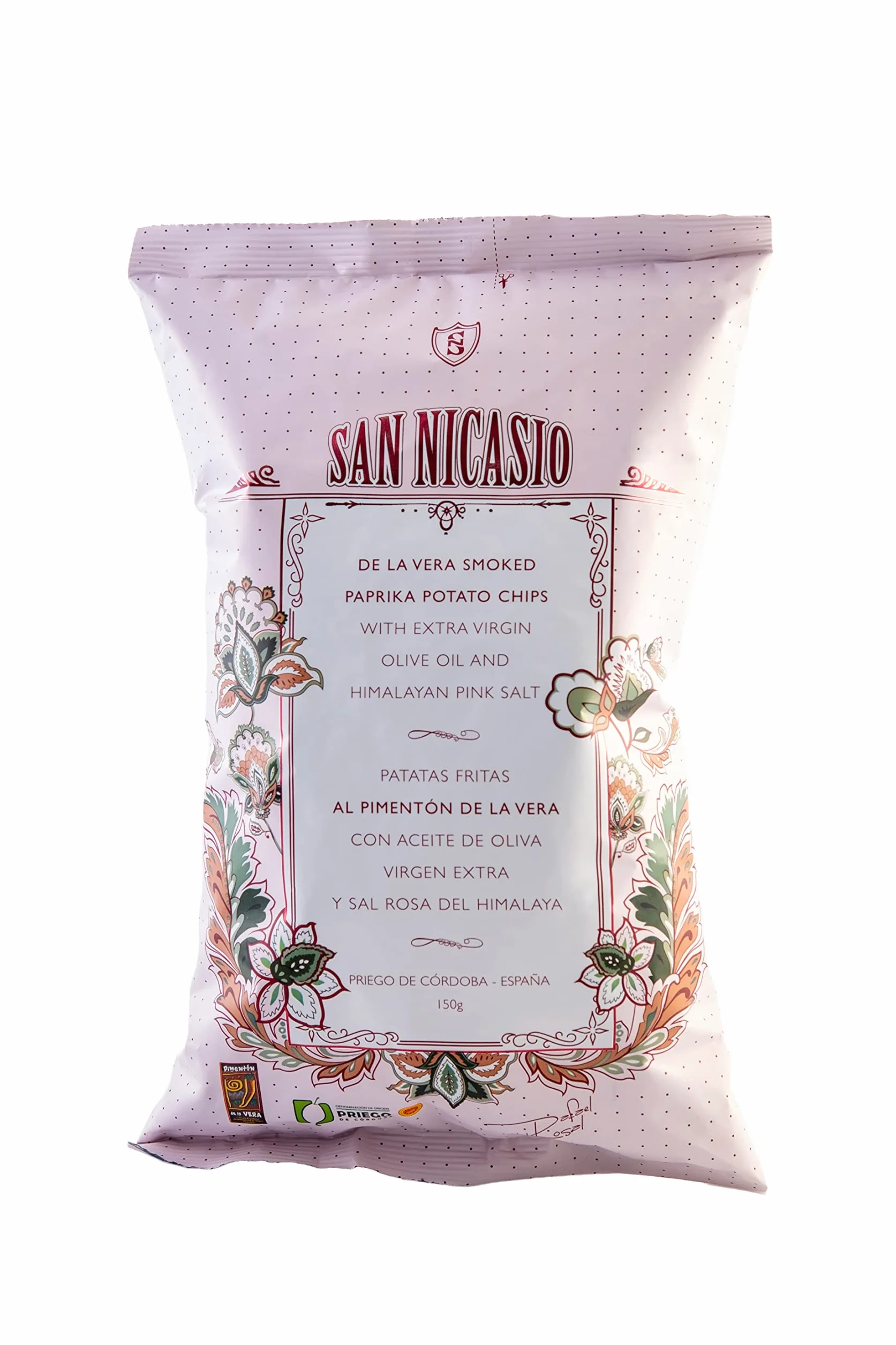 SAN NICASIO Patatas Fritas Gourmet al Pimentón de la Vera D.O.P. Pack 14x150 g Aceite de Oliva Virgen Extra