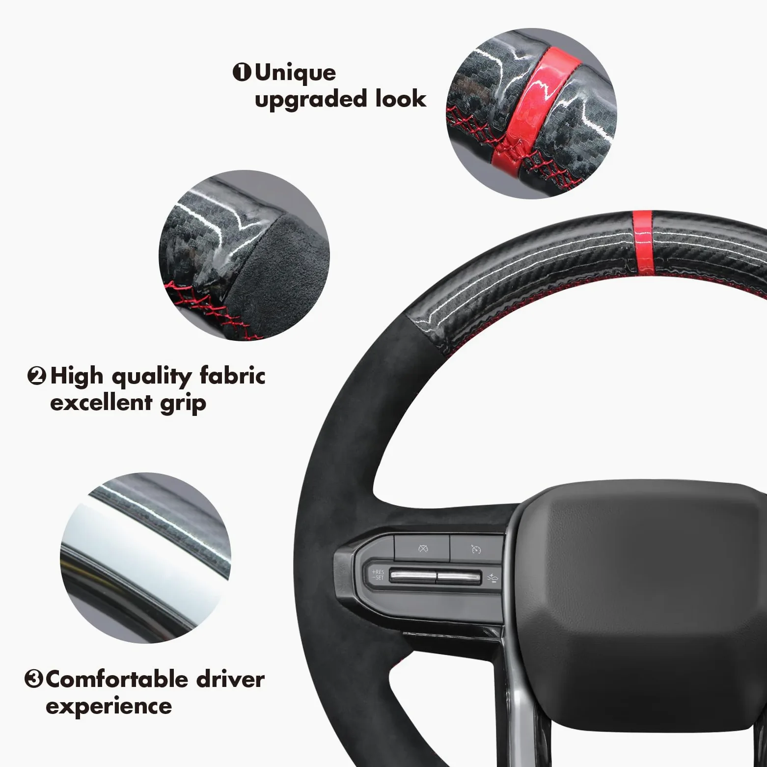 MEWANT Funda para volante de cuero cosido a mano para Chevy Colorado 2023-2024